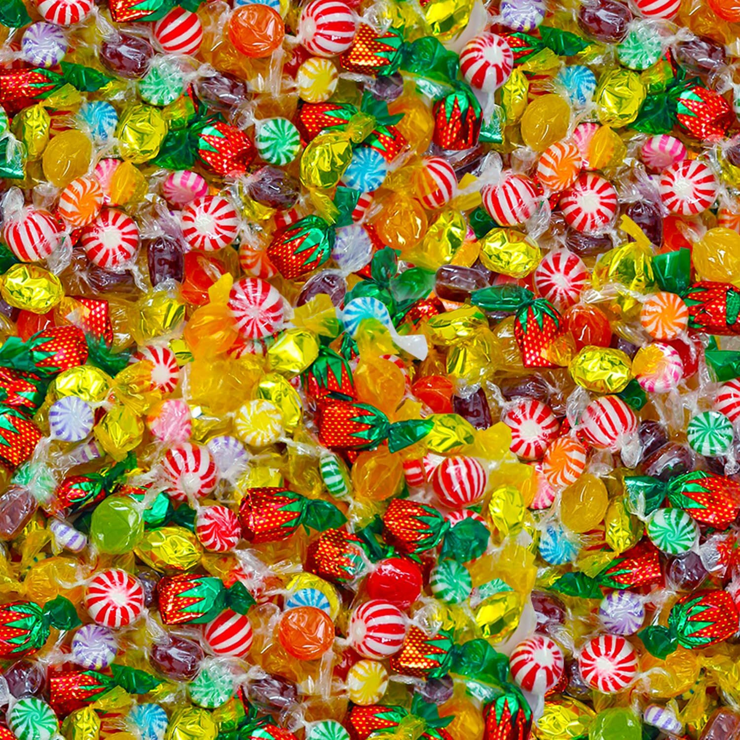 Hard Candy Mix - 7 Pounds - Big Bulk Candies Individually Wrapped - Candy Assortment - Old Fashioned Candies - Rootbeer, Strawberry, Toffee, Mint And More