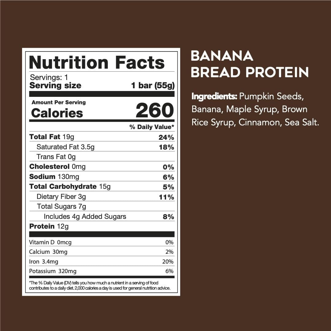 88 Acres Plant Based Seed Protein Bar | 9 Pack, Banana Bread | 12G Of Plant Based Protein, Gluten Free, Nut Free, Non Gmo, School Safe, No Palm Oil