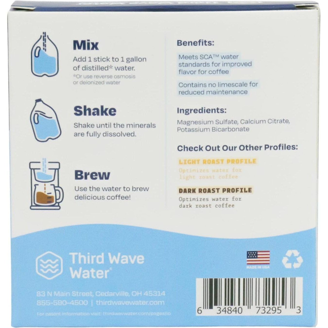 Third Wave Water Medium Roast For Brewing The Best Coffee12 Single Gallon Sticks, As Seen On Shark Tank