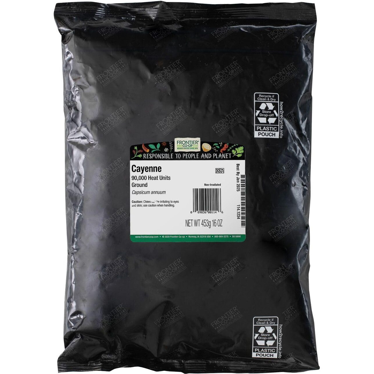 Frontier Co-Op Ground Cayenne Chili Pepper 90,000 Hu, 1-Pound Bulk, Turn Up The Heat & Color In Your Ethnic Recipes, Kosher