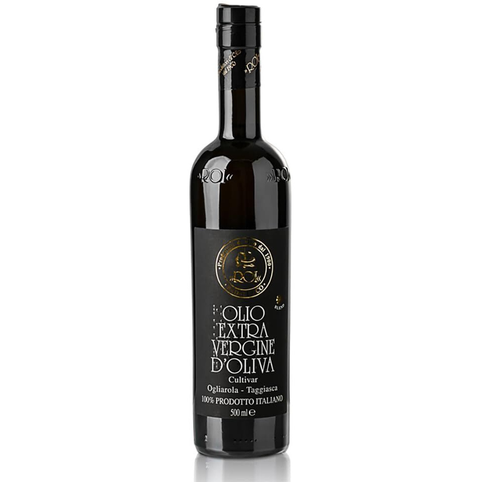 Roi Ligurian Italian Extra Virgin Olive Oil - First Cold Pressed Evoo, Fresh Harvest - Ogliarola-Taggiasca Ligurian Olives - Polyphenol Rich Olive Oil From Liguria Italy - 17 Fl Oz (500Ml)
