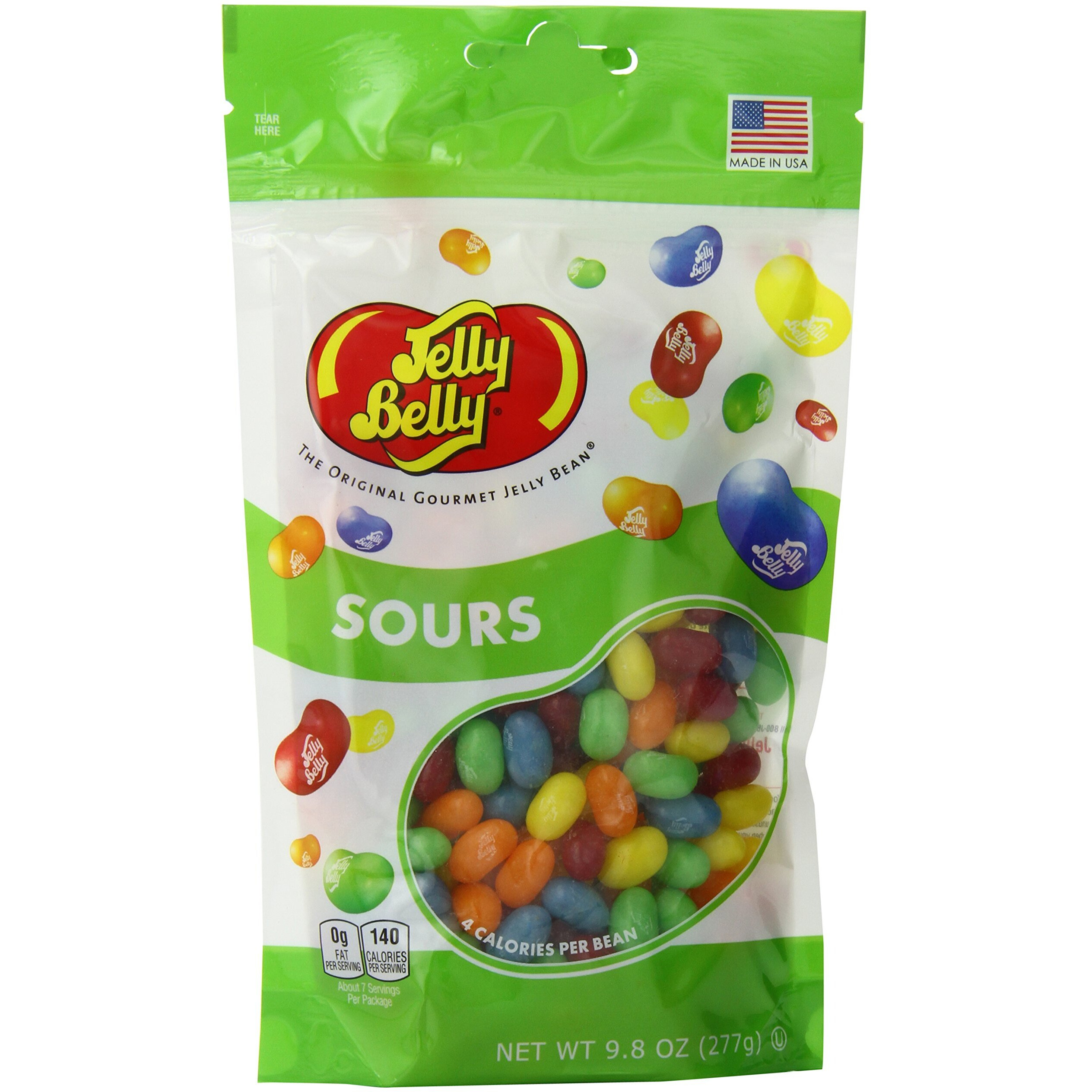 Jelly Belly Sours Jelly Beans, Sour Fruit Flavors, 9.8-Oz Stand-Up Pouch, 6 Pack