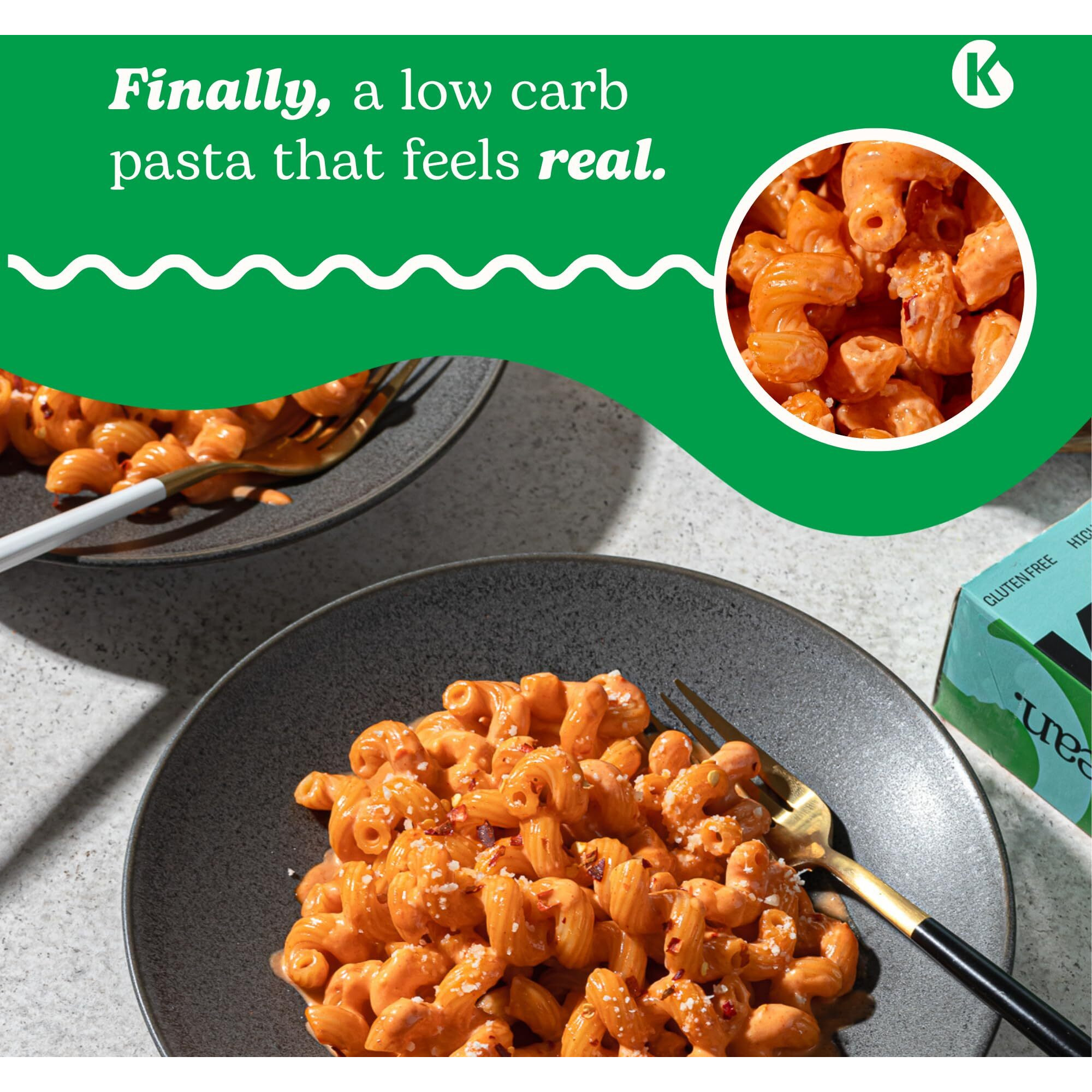 Kaizen Low Carb Keto Pasta Cavatappi - High Protein (20G), Gluten-Free, Keto-Friendly (6G Net), Plant-Based Lupini Noodles Made W/High Fiber Lupin Flour - 8 Ounces (Pack Of 3)