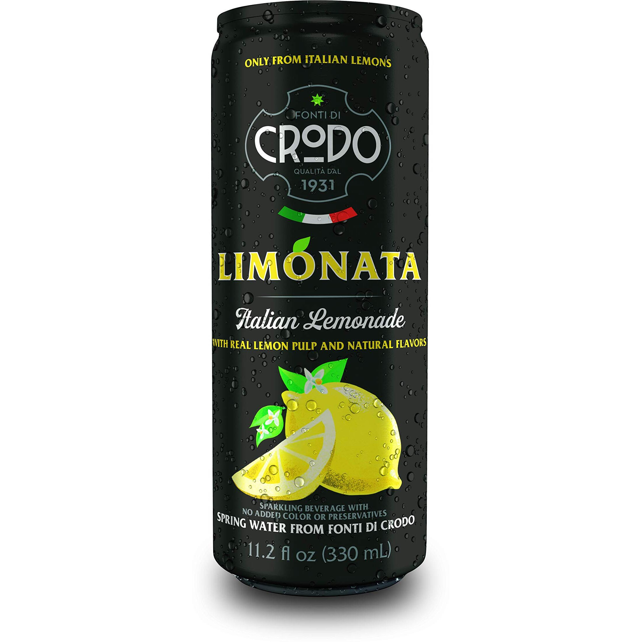 Fonti Di Crodo Limonata, Italian Sparkling Lemonade, 11.2 Oz. Cans (Pack Of 24)