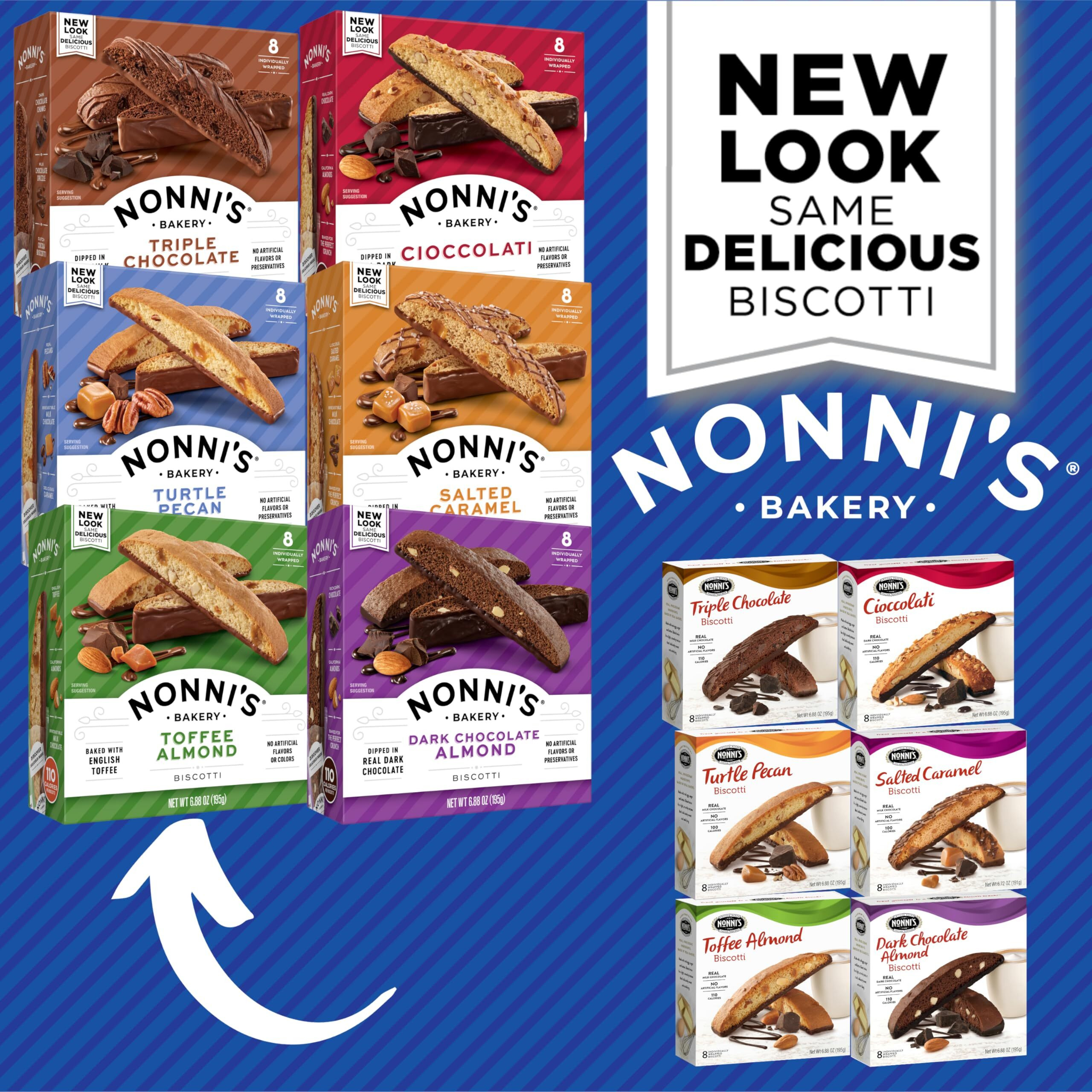 Nonni's Italian Biscotti Variety Pack - 6 Assorted Flavors - Holiday Snack For Christmas Cookies - Biscotti Cookie Variety Pack - Italian Cookie Assortment - Biscotti Individually Wrapped Cookies - Kosher