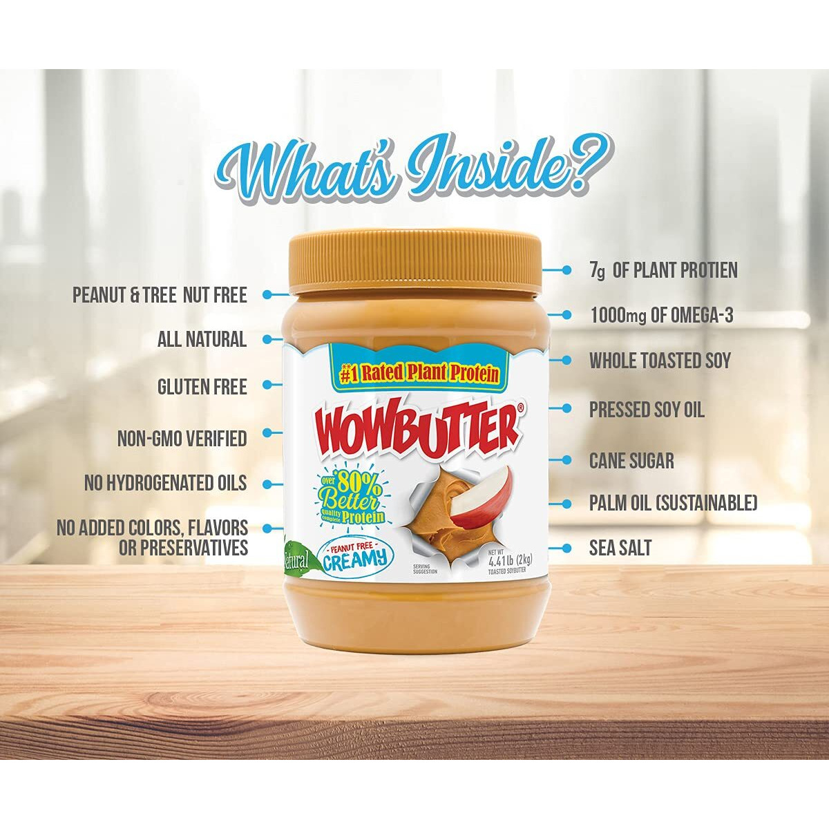 Wowbutter Natural Peanut Free Creamy 4.4Lb Jars, 2 Pack