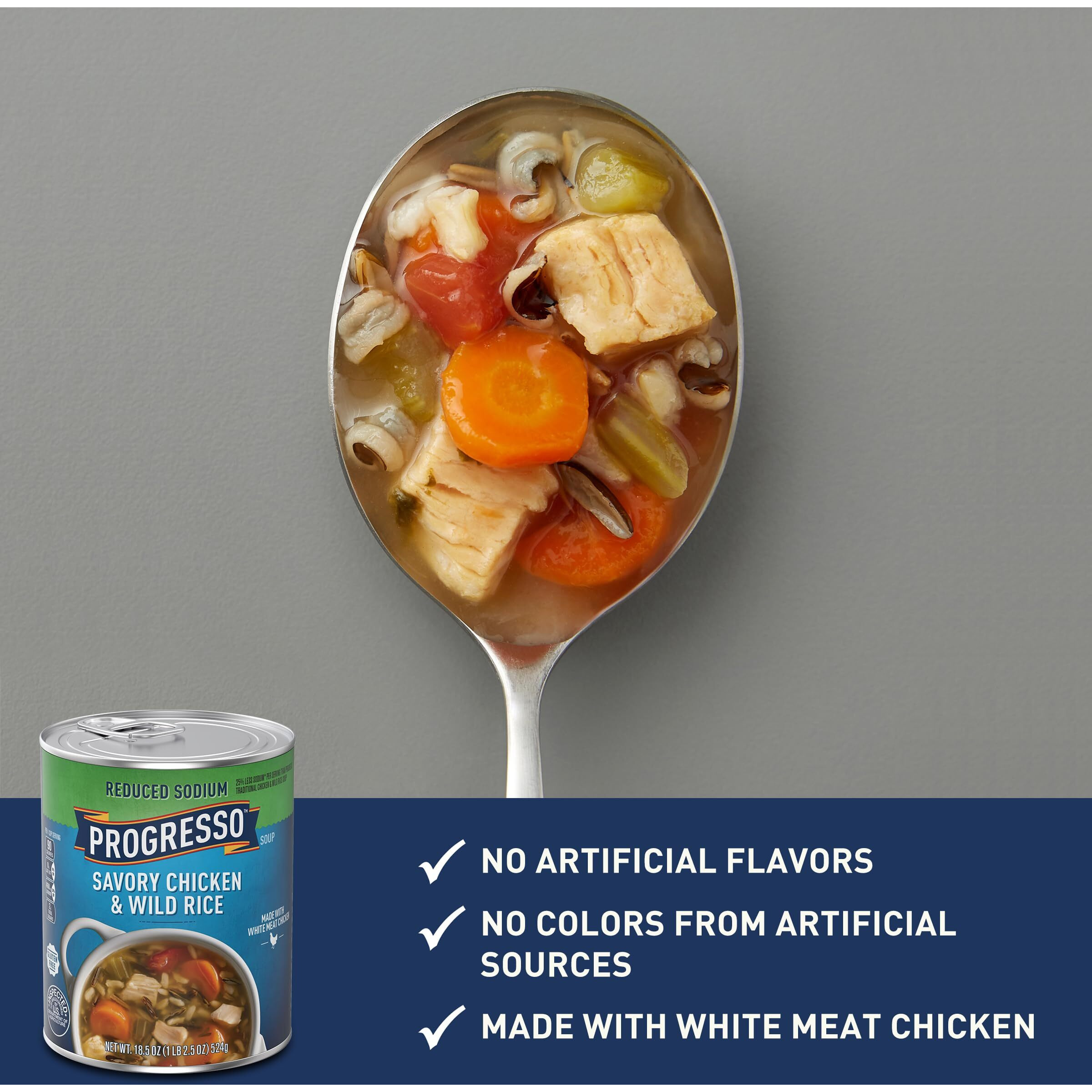 Progresso Reduced Sodium, Savory Chicken & Wild Rice Soup, 19 Oz. (Pack Of 12)