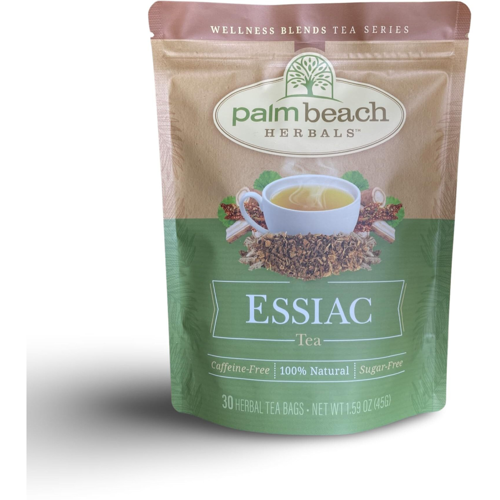 Essiac Tea By Palm Beach Herbals, 30 Count Tea Bags, Caffeine-Free | Wellness Blends Tea Series