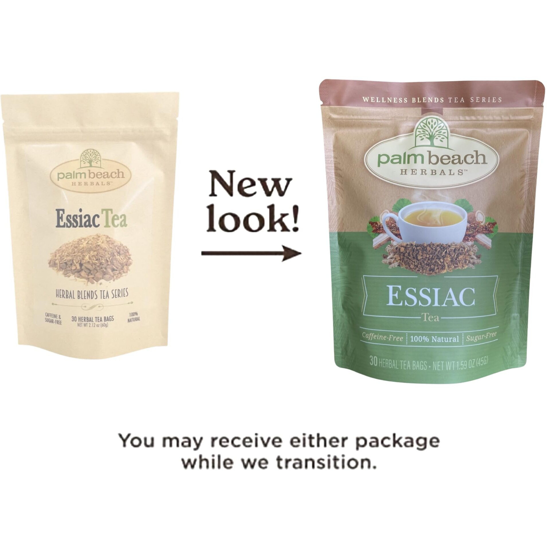 Essiac Tea By Palm Beach Herbals, 30 Count Tea Bags, Caffeine-Free | Wellness Blends Tea Series
