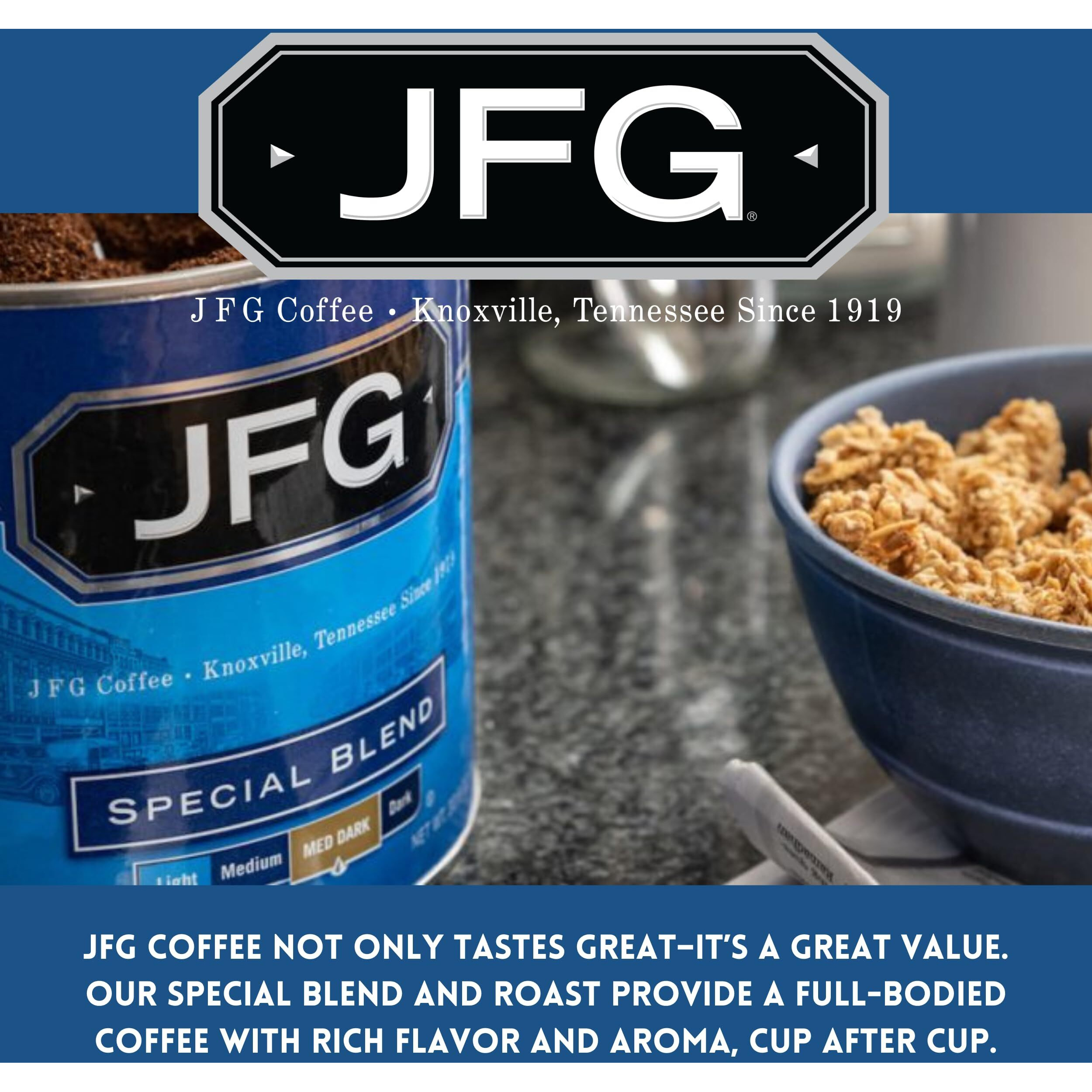 Jfg Special Blend Medium-Dark Roast Ground Coffee, 30.6Oz Can (Pack Of 1)