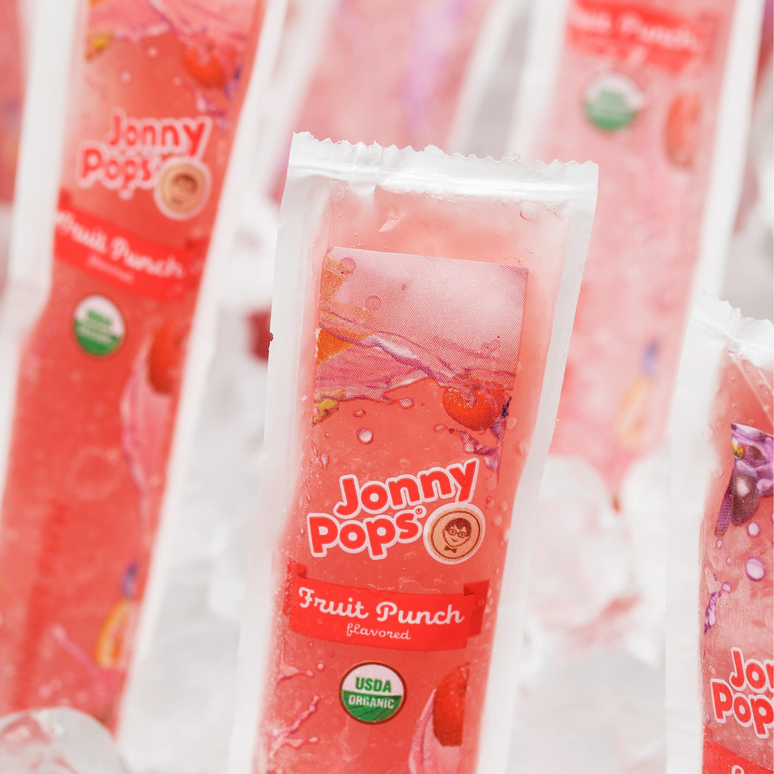 Jonnypops Organic Freezer Pops Variety Pack - Grape, Cherry, Fruit Punch - Top 8 Allergen Free, Vegan & Kosher (24 Count - 2 Pack)