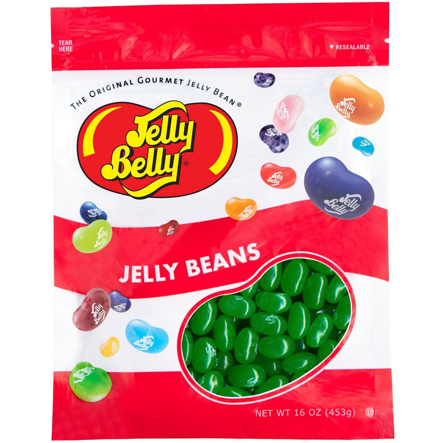 Jelly Belly Green Apple Jelly Beans - 1 Pound (16 Ounces) Resealable Bag - Genuine, Official, Straight From The Source