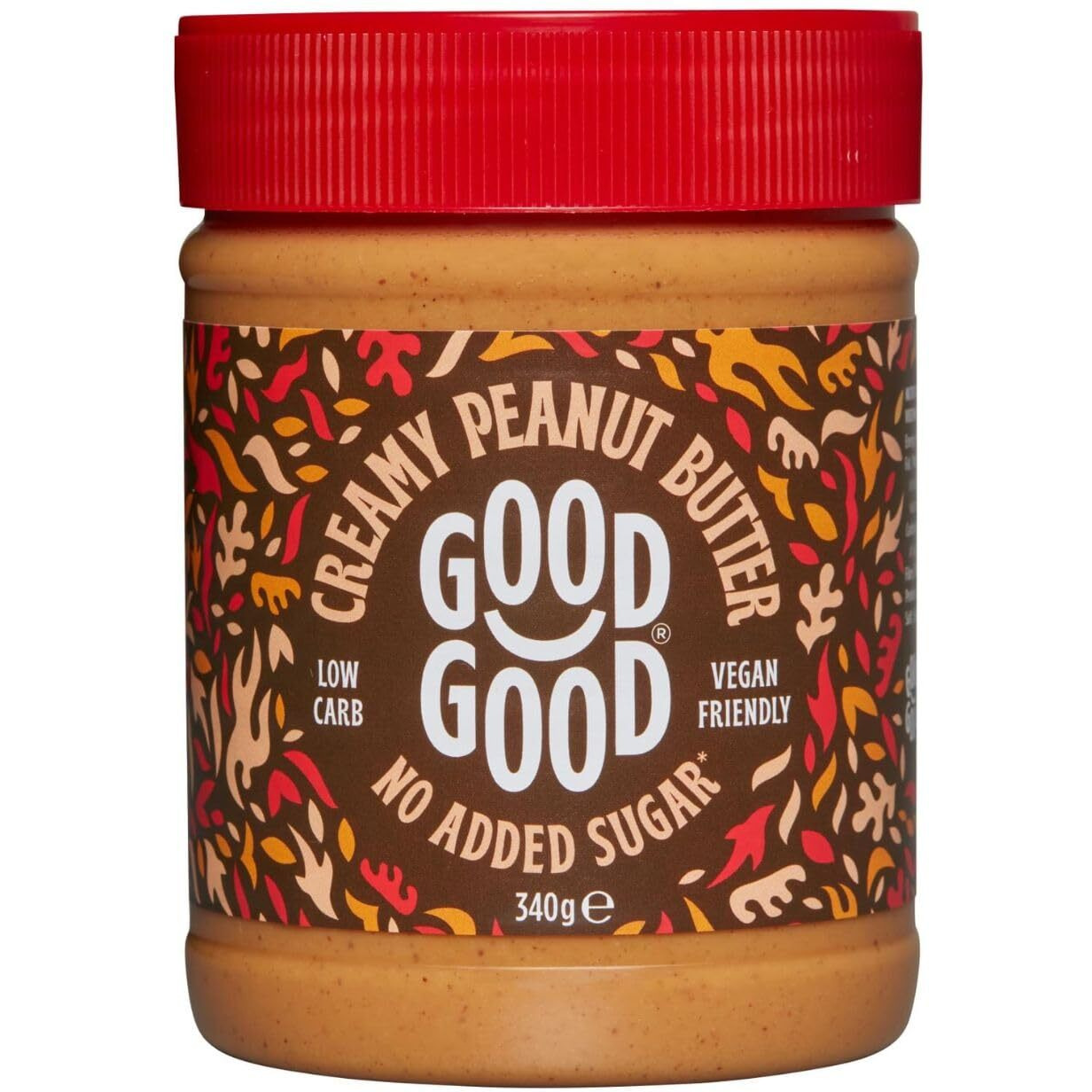 Good Good Creamy Peanut Butter Keto Friendly - Low Carb & No Added Sugars - Vegan - No Palm Oil Or Preservatives - Non-Gmo - 12 Oz / 340G (Pack Of 1)