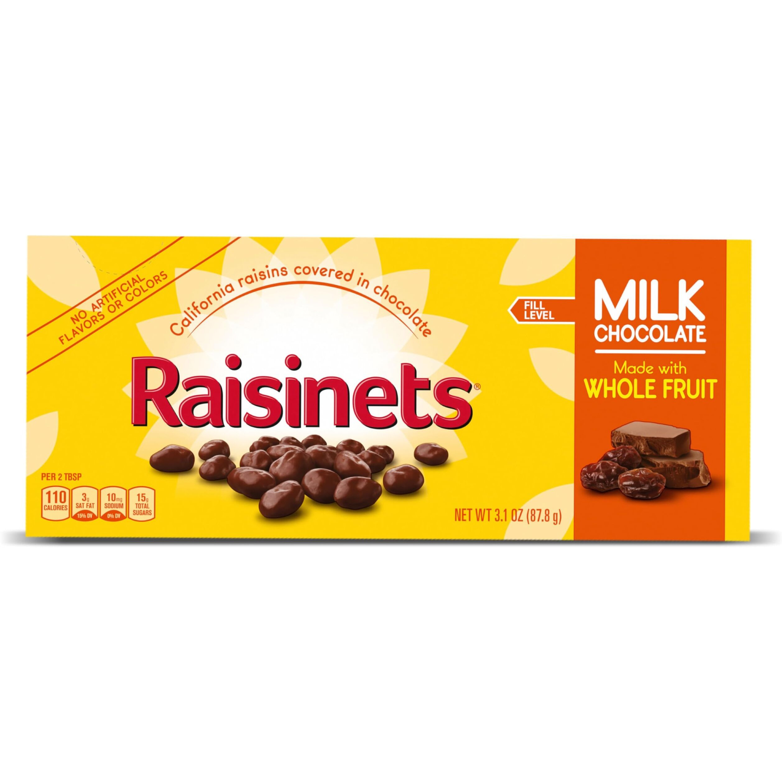 Raisinets, Milk Chocolate Covered California Raisins, Movie Theater Candy Box, 3.1 Oz Each, Bulk 15 Pack
