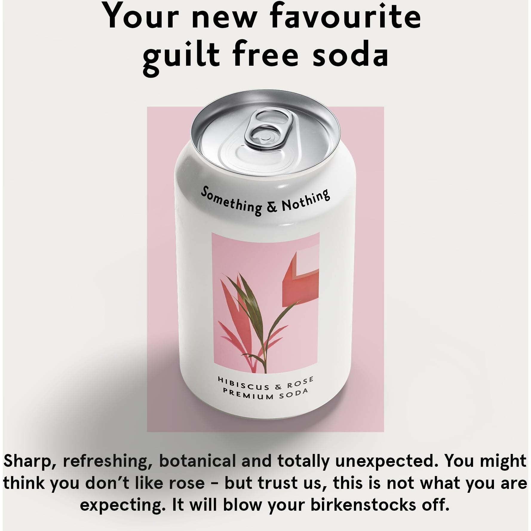 Something & Nothing Flavoured Sparkling Water - Lightly Carbonated, Full Flavoured With Added Grape & Lemon Juice | Vegan & Low Calorie Soda | 350Ml Cans, Pack Of 12 (Hibiscus & Rose)