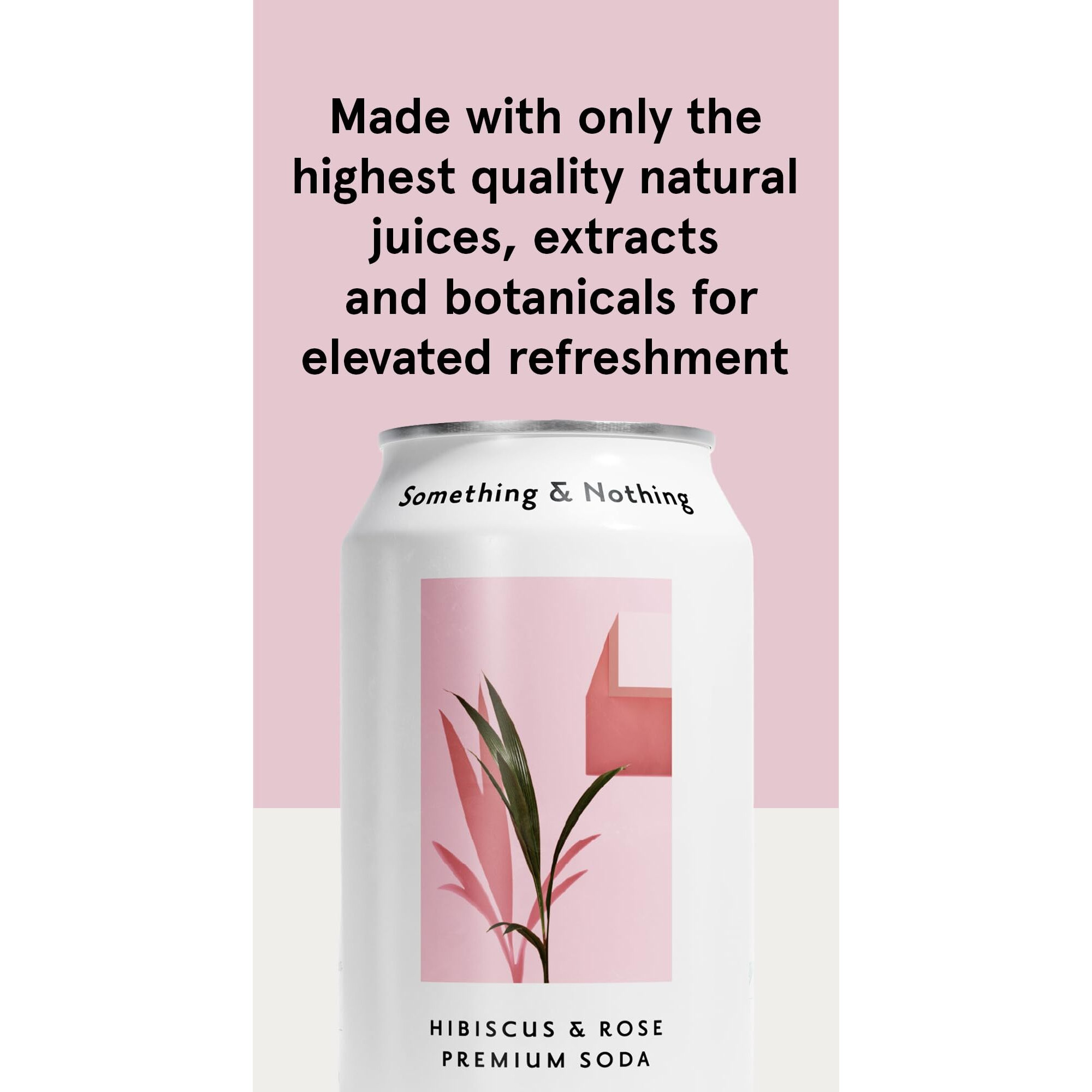 Something & Nothing Flavoured Sparkling Water - Lightly Carbonated, Full Flavoured With Added Grape & Lemon Juice | Vegan & Low Calorie Soda | 350Ml Cans, Pack Of 12 (Hibiscus & Rose)