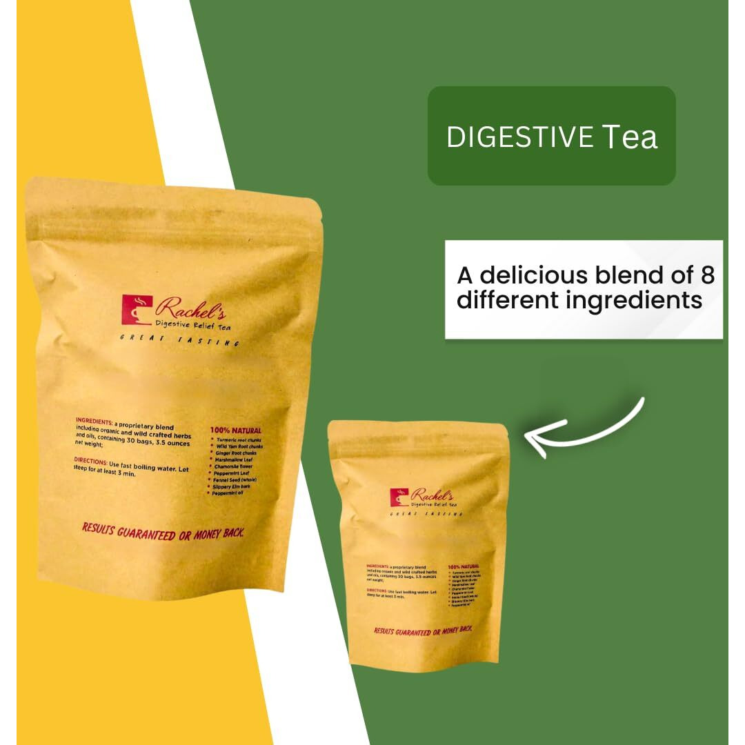 (60 Bags/120 Cups) Rachels Tea Turmeric, Wild Yam, Ginger, Marshmallow, Chamomile, Peppermint, Fennel Slippery Elm