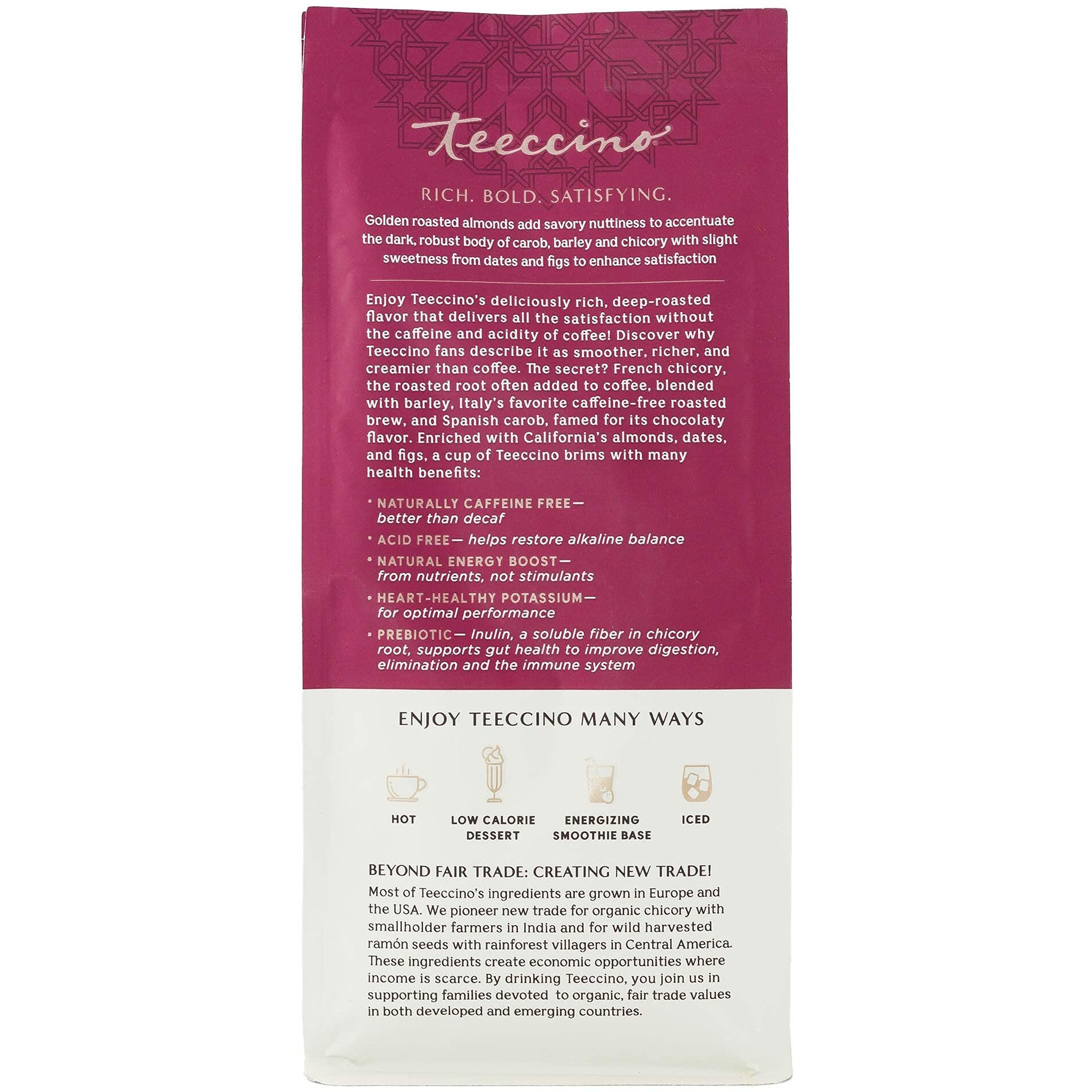 Teeccino Chicory Coffee Alternative - Pumpkin Spice - Falls Favorite Hot Beverage Thats Prebiotic, Caffeine-Free & Acid Free, Medium Roast, 11 Ounce