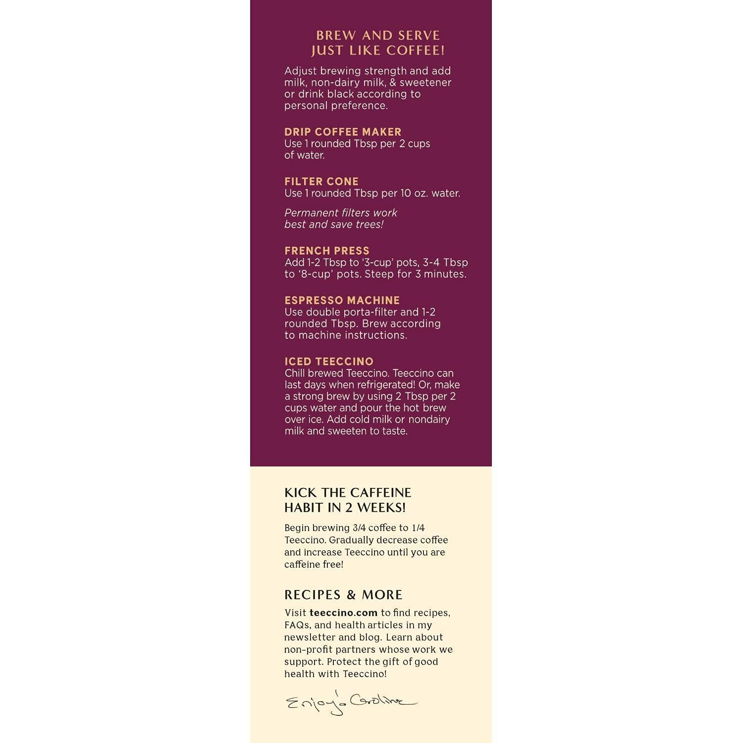 Teeccino Chicory Coffee Alternative - Pumpkin Spice - Falls Favorite Hot Beverage Thats Prebiotic, Caffeine-Free & Acid Free, Medium Roast, 11 Ounce