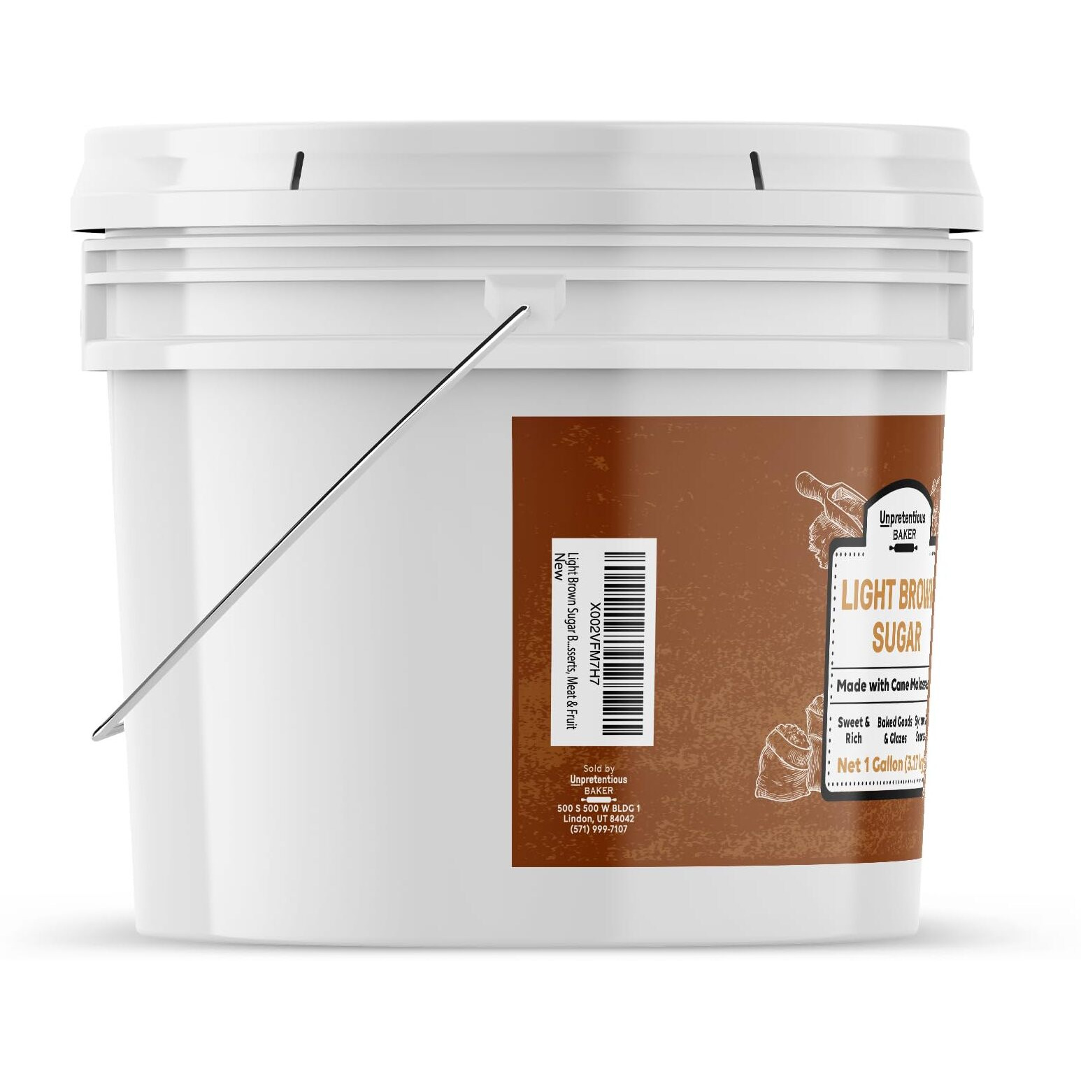 Unpretentious Light Brown Sugar, 1 Gallon, Made With Cane Molasses, Perfect For Desserts, Meat & Fruit