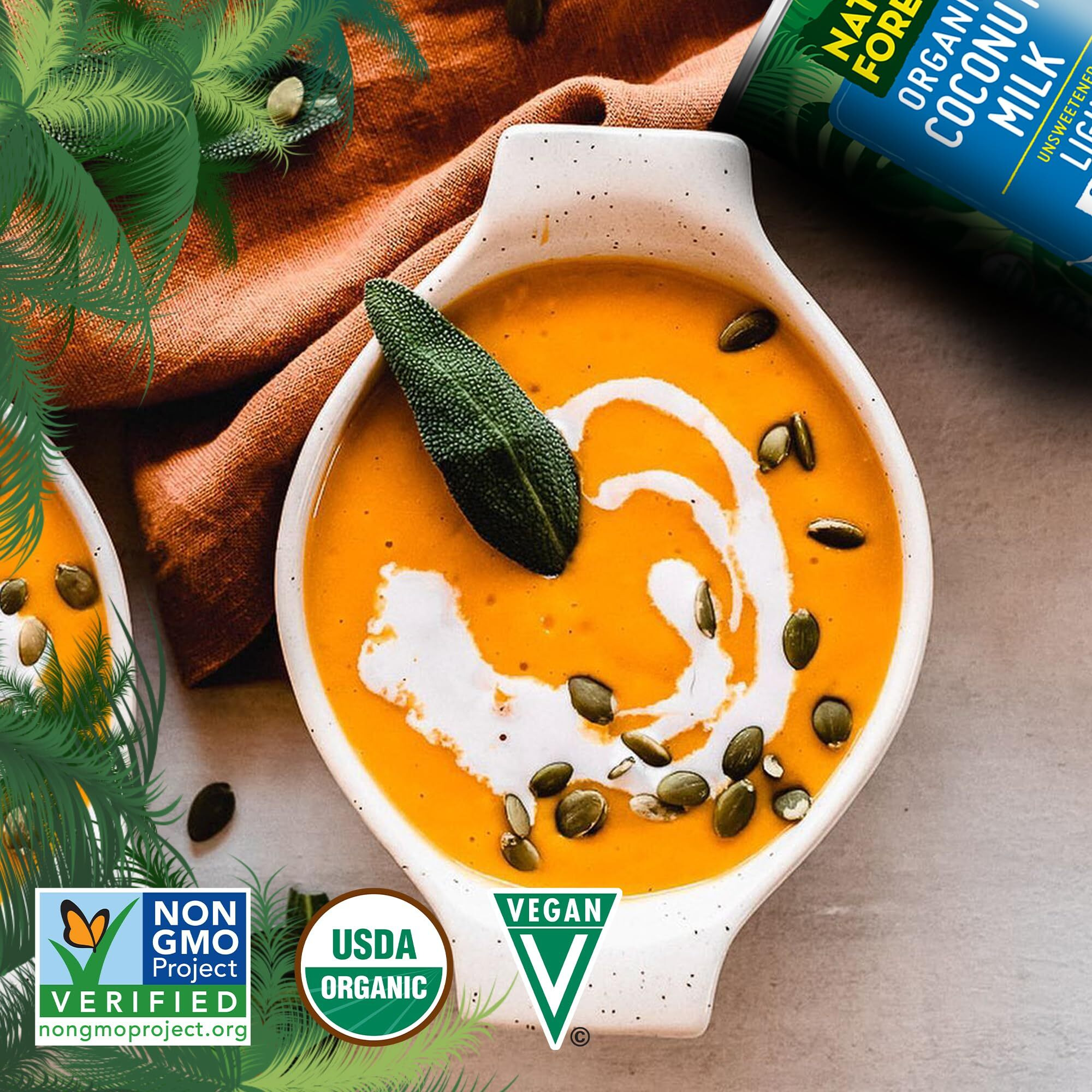 Native Forest Organic Light Coconut Milk - Lite Coconut Milk Canned, Organic Coconut Milk, Canned Coconut Milk Unsweetened - 13.5 Fl Oz (Pack Of 12)