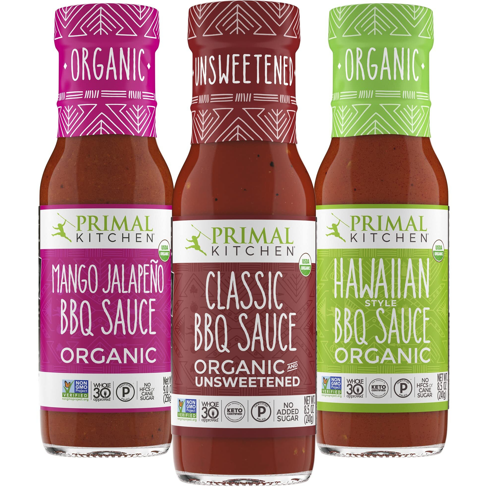 Primal Kitchen Organic Bbq Sauce 3-Pack, Made With Real Ingredients, No Cane Sugar Or Corn Syrup, Includes Classic Bbq, Mango Jalapeo Bbq, And Hawaiian Bbq