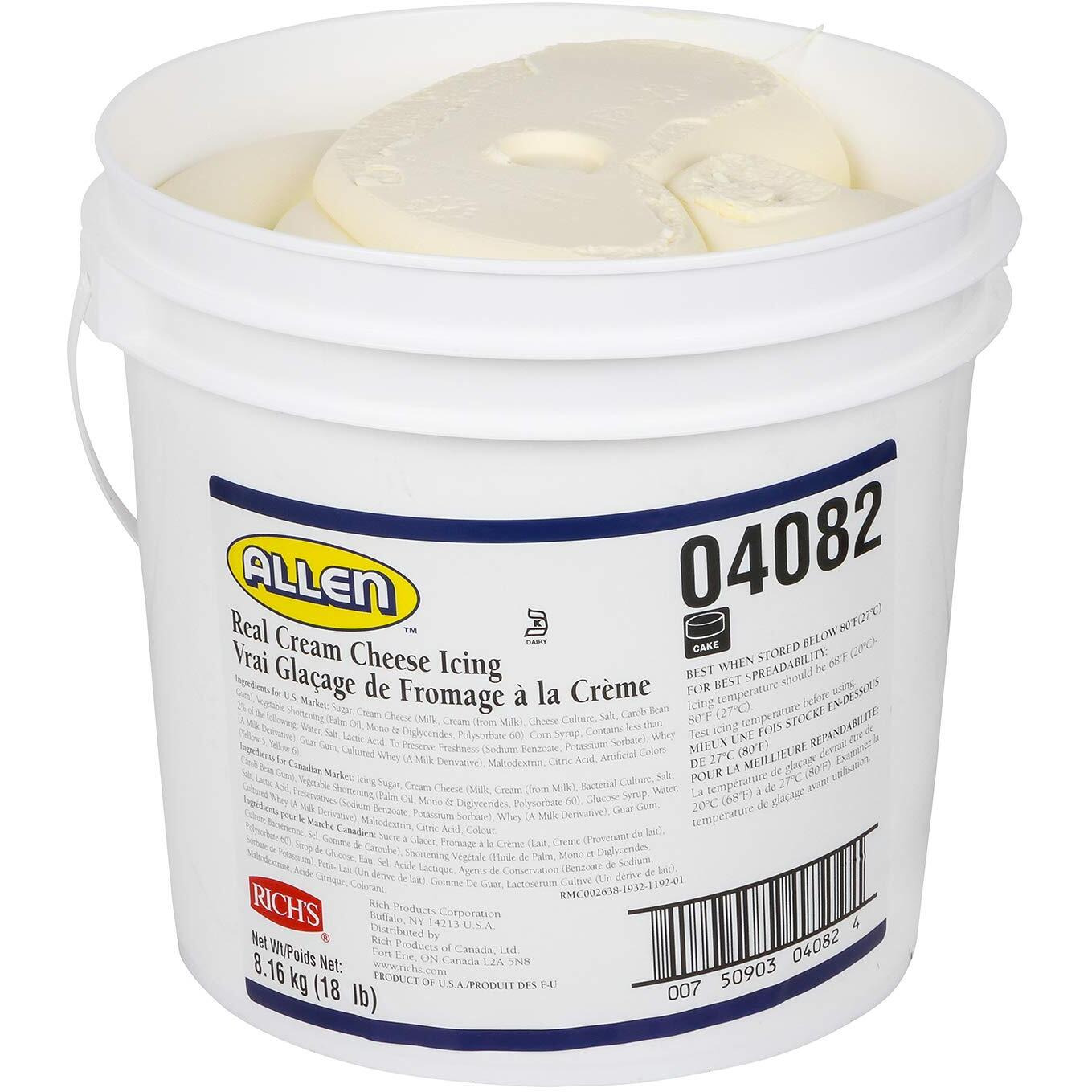 Rich's Jw Allen Real Icing, Cream Cheese, 288 Ounce