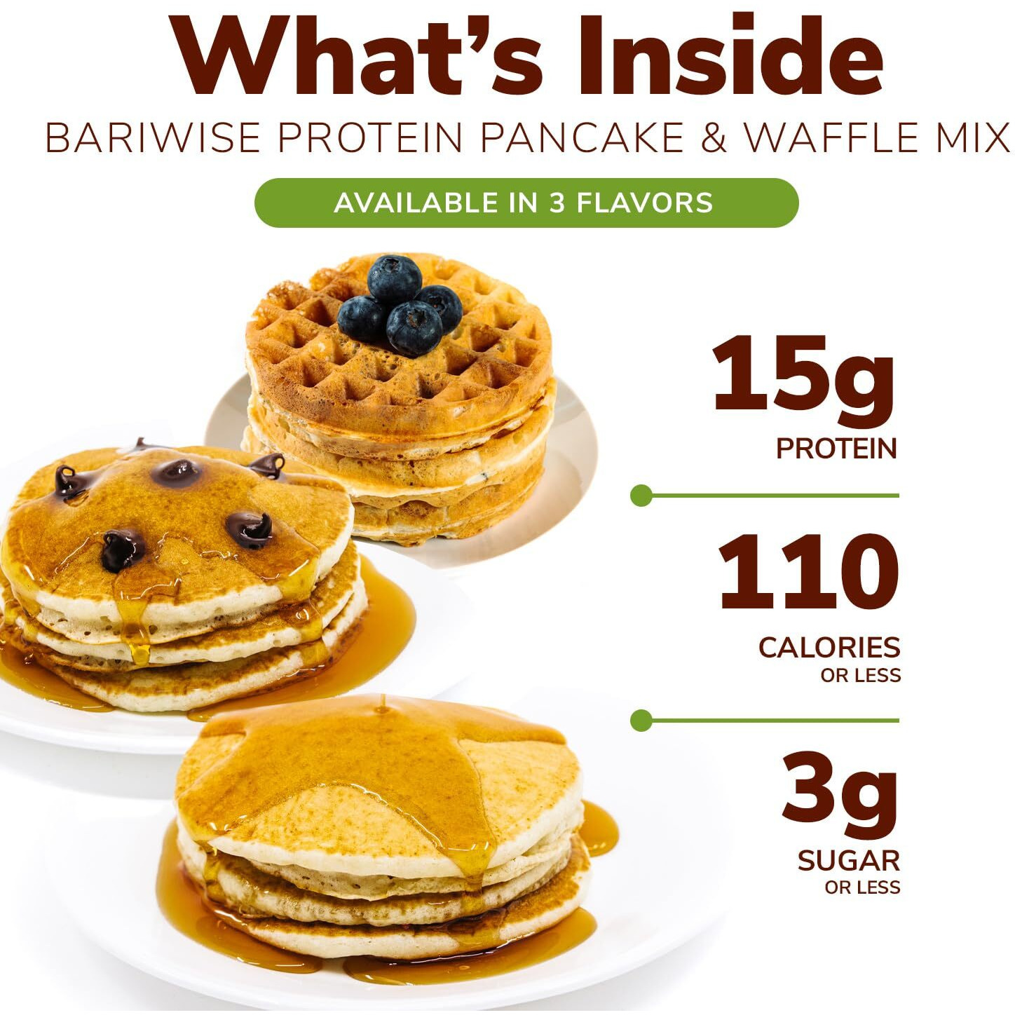 Bariwise Protein Pancake & Waffle Mix, Golden Delicious, Low Sugar & Low Carb (7Ct)