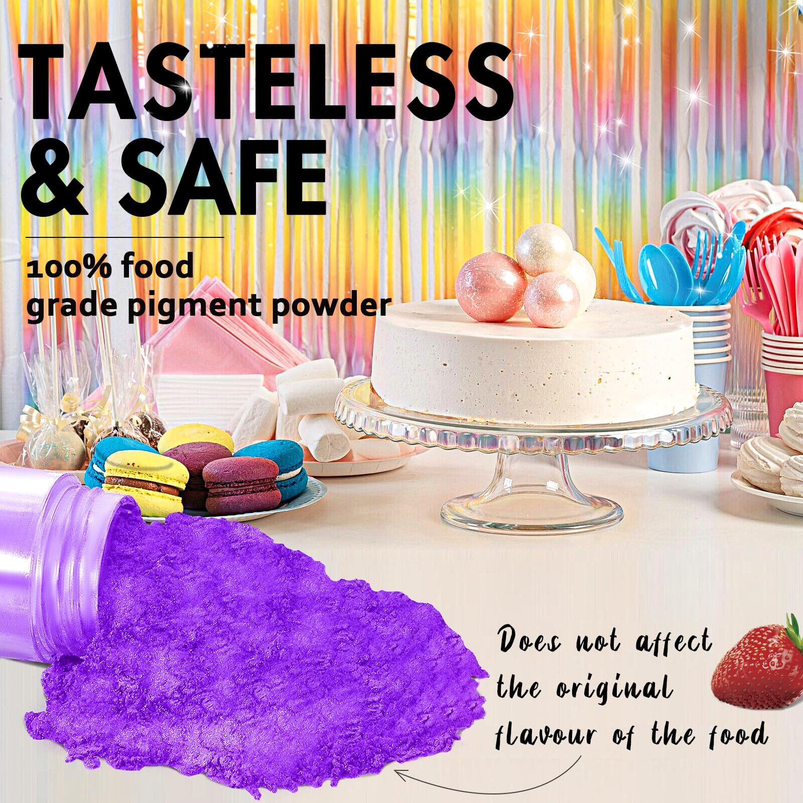 Rbugr Luster Dust Edible, 12 Colors Edible Glitter Pack, Cocktail Glitter Food Glitter Edible Dust, Vegan Edible Shimmer Dust, Glitter Drink Powder For Cakes Cookies Chocolates Baking(4G/0.14Oz)