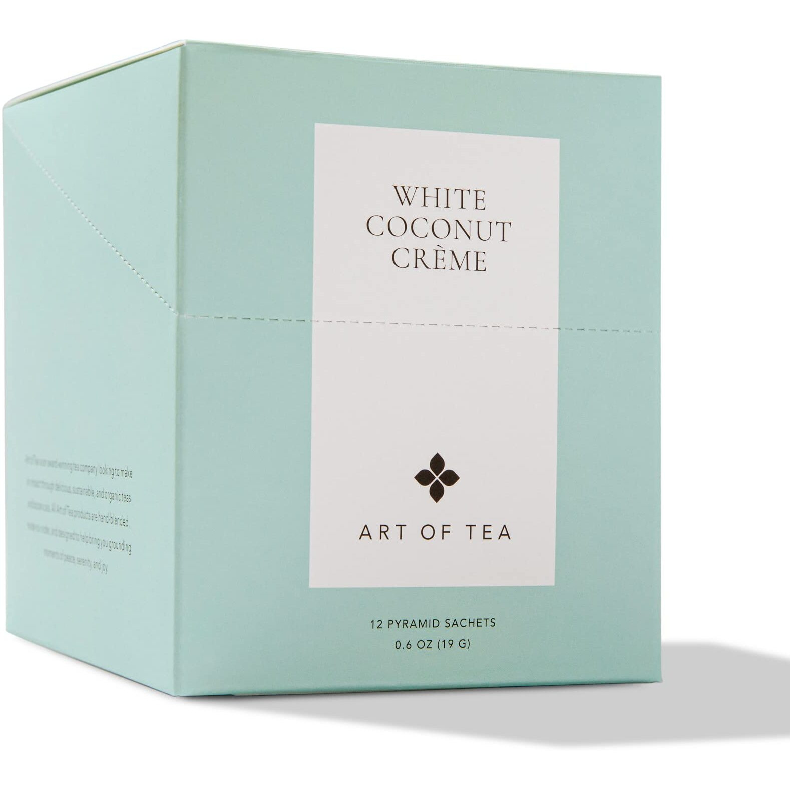 Art Of Tea | Organic White Coconut Crme | 12 Count Eco Friendly Sampler Box Assortment | Premium Caffeinated Organic White Tea Variety | Biodegradable Sachets