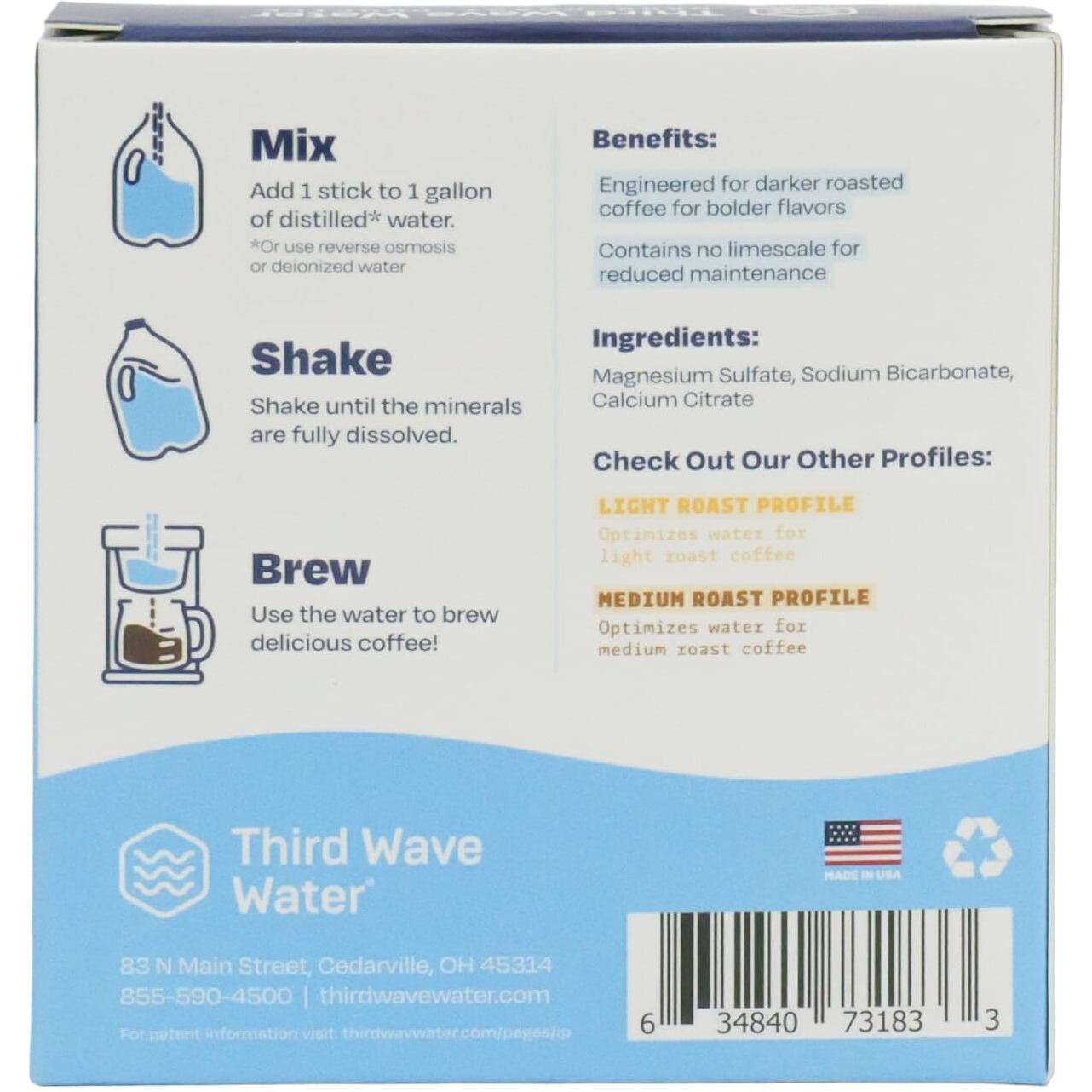 Third Wave Water - Dark Roast Profile - As Seen On Shark Tank- 12-Pack Gallons - For Bold Smooth Coffee