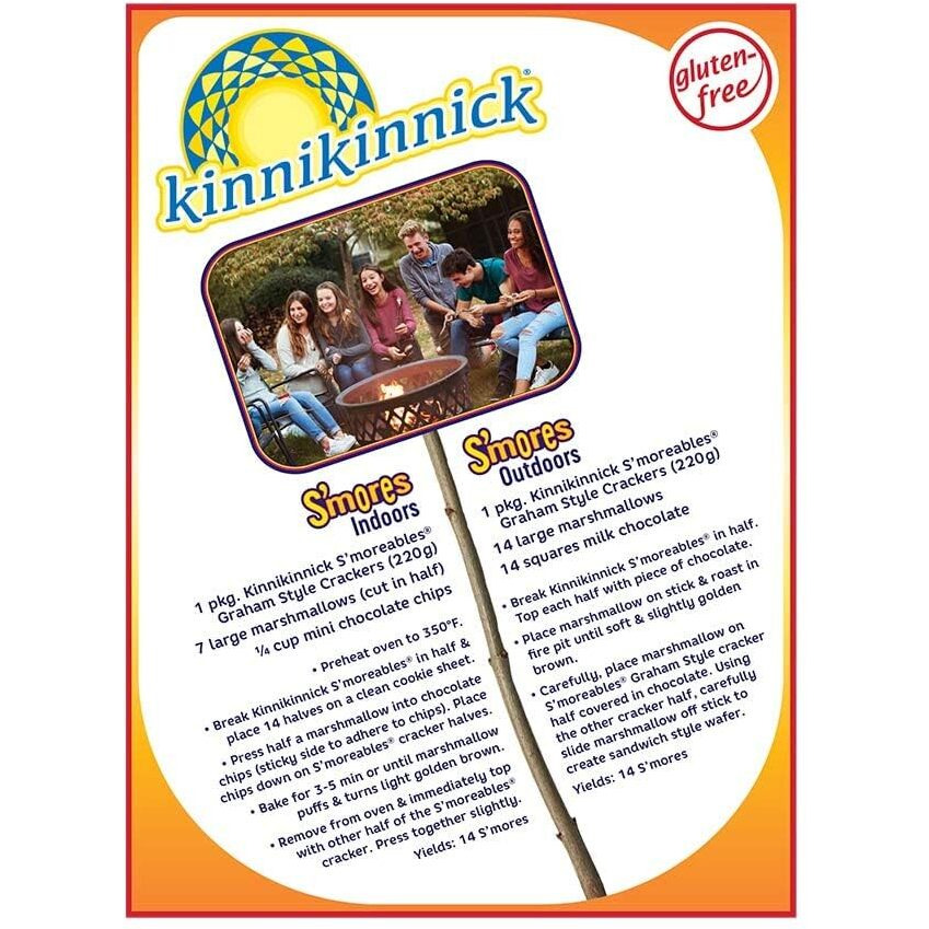 Kinnikinnick - S'Moreables Graham Style Crackers - Gluten Free, Allergy Friendly Vegan Graham Crackers - 8 Oz. Box