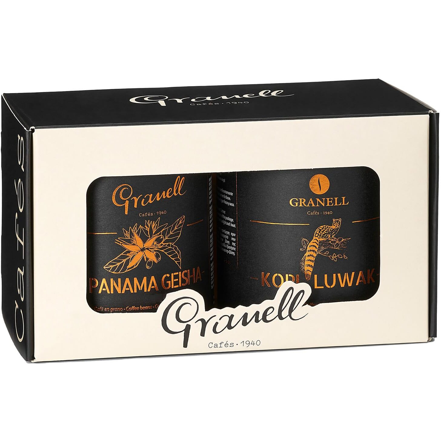 Caf  S Granell - Kopi Luwak + Panama Geisha Coffee | Exotic Collection Coffee | Fresh Whole Gourmet Beans | Quality Controlled | 100% Arabica Coffee-Premium Medium Roast | 3.53Oz