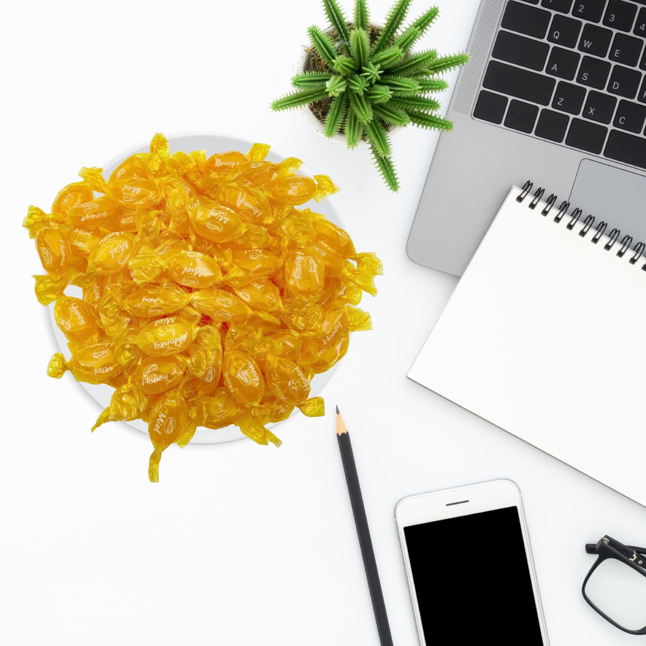 Arcor Honey Filled Hard Candy | 2-Pound Bag | About 180 Pieces | Soothing Throat Drops | Individually Wrapped