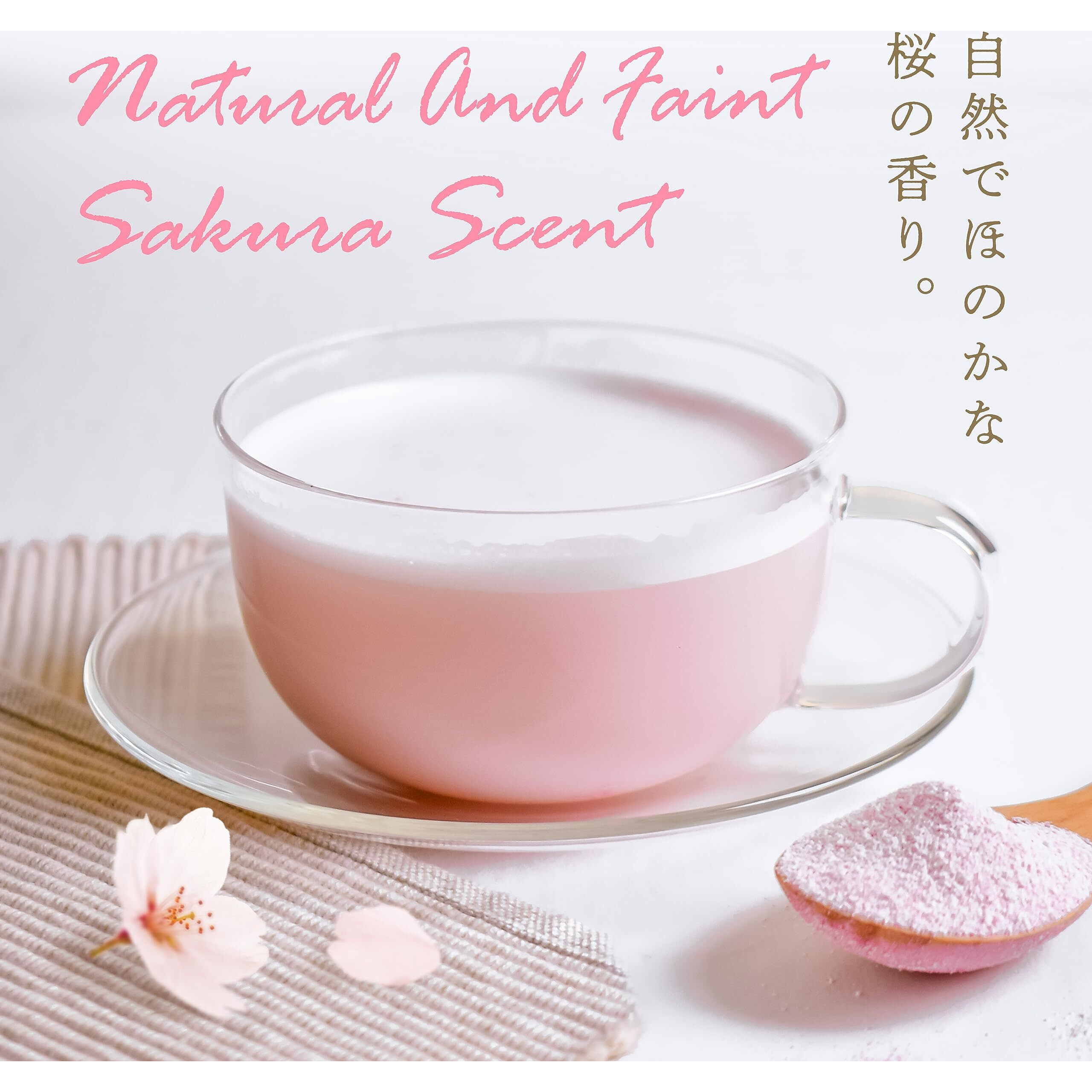 Sakura Latte -Creamy And Aromatic Foam- Using Japanese Cherry Blossom 100%, 3.5Oz, Made In Japan,Sold By Japanese Company Yamasan