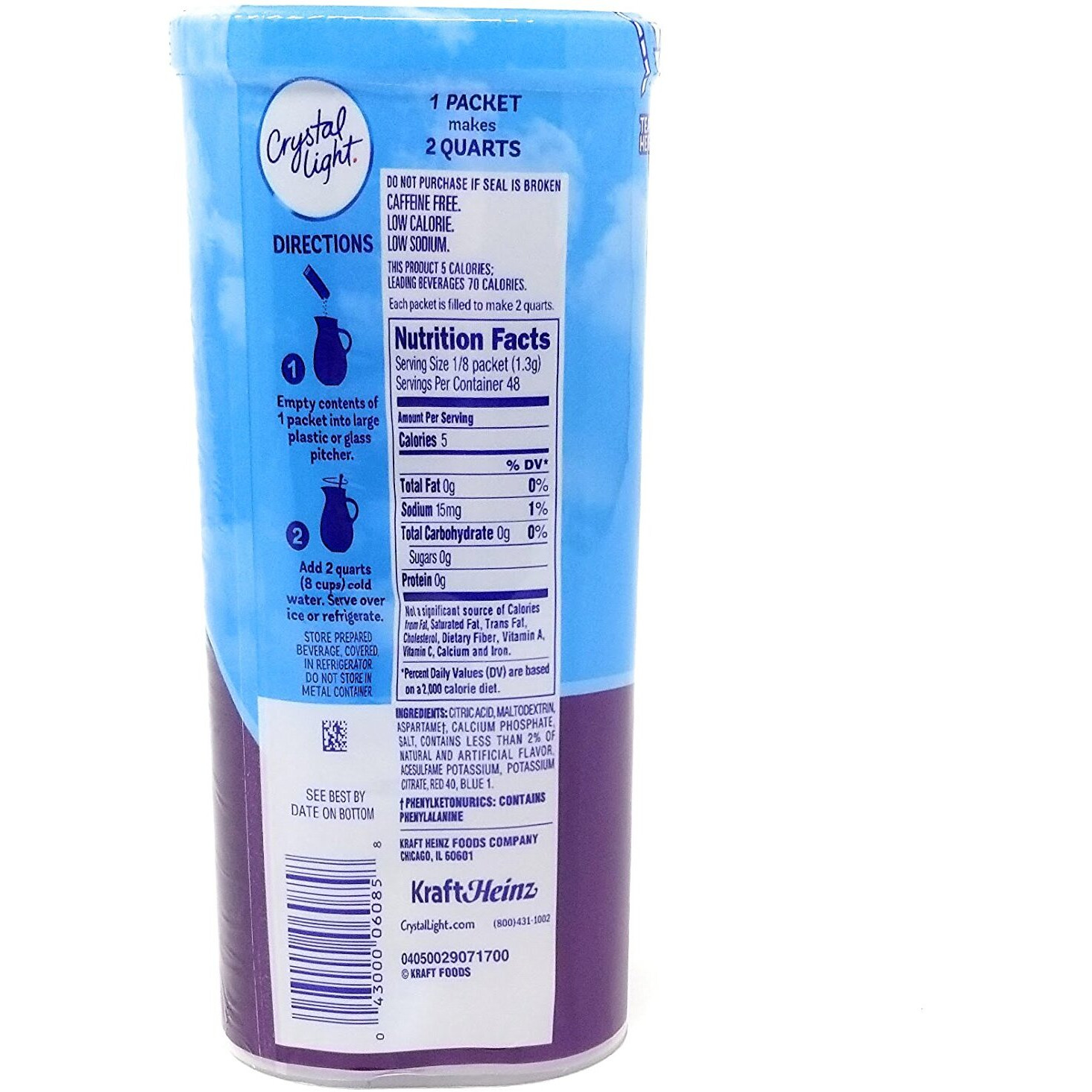 Crystal Light Concord Grape, 12-Quart 2.01-Ounce Canister (Pack Of 6)
