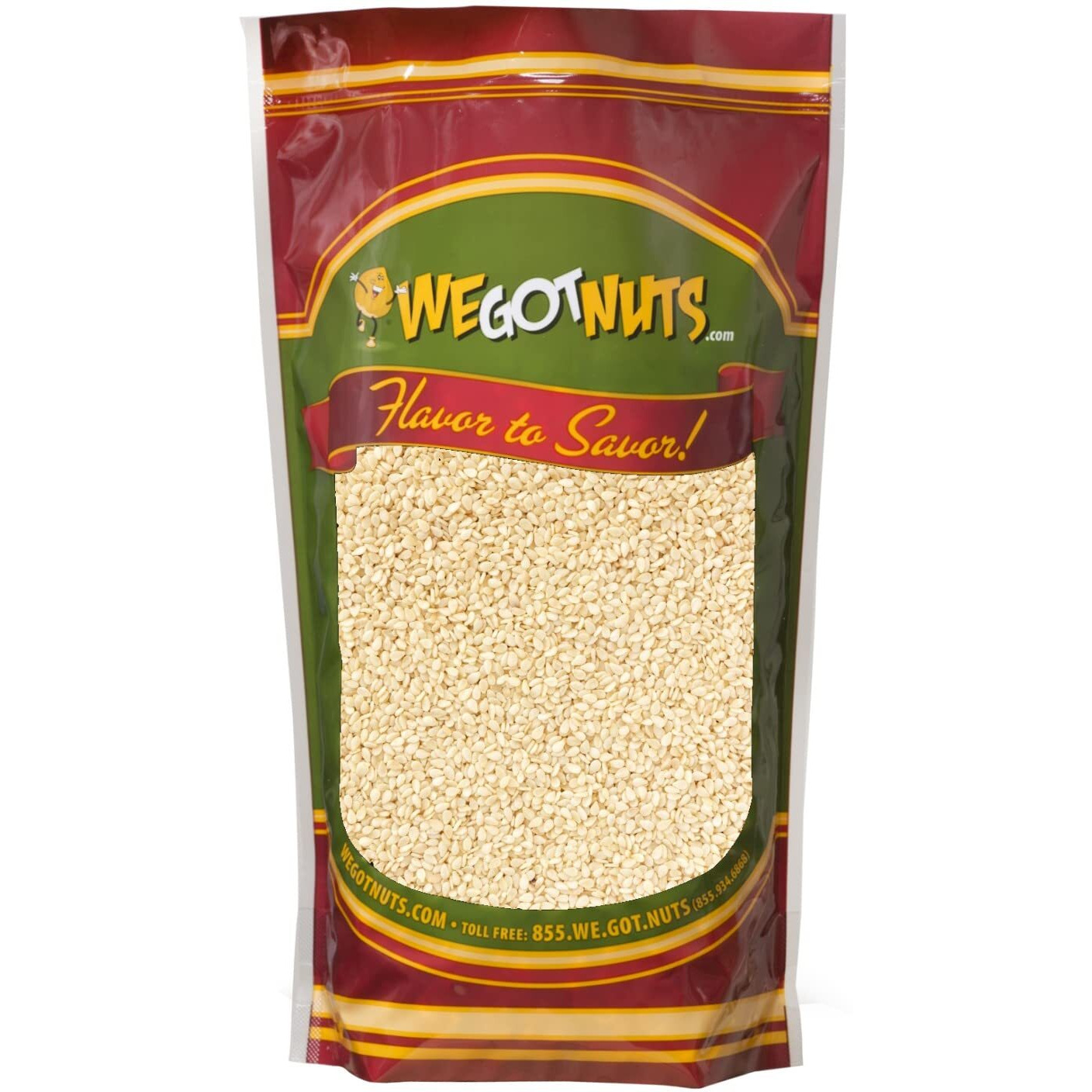 We Got Nuts White Hulled Sesame Seeds 5 Lbs (80Oz) Bag | No Preservatives Added, Non-Gmo, 100% Natural With No Shell | For Baking, Salad Toppings, Cereal, Roasting