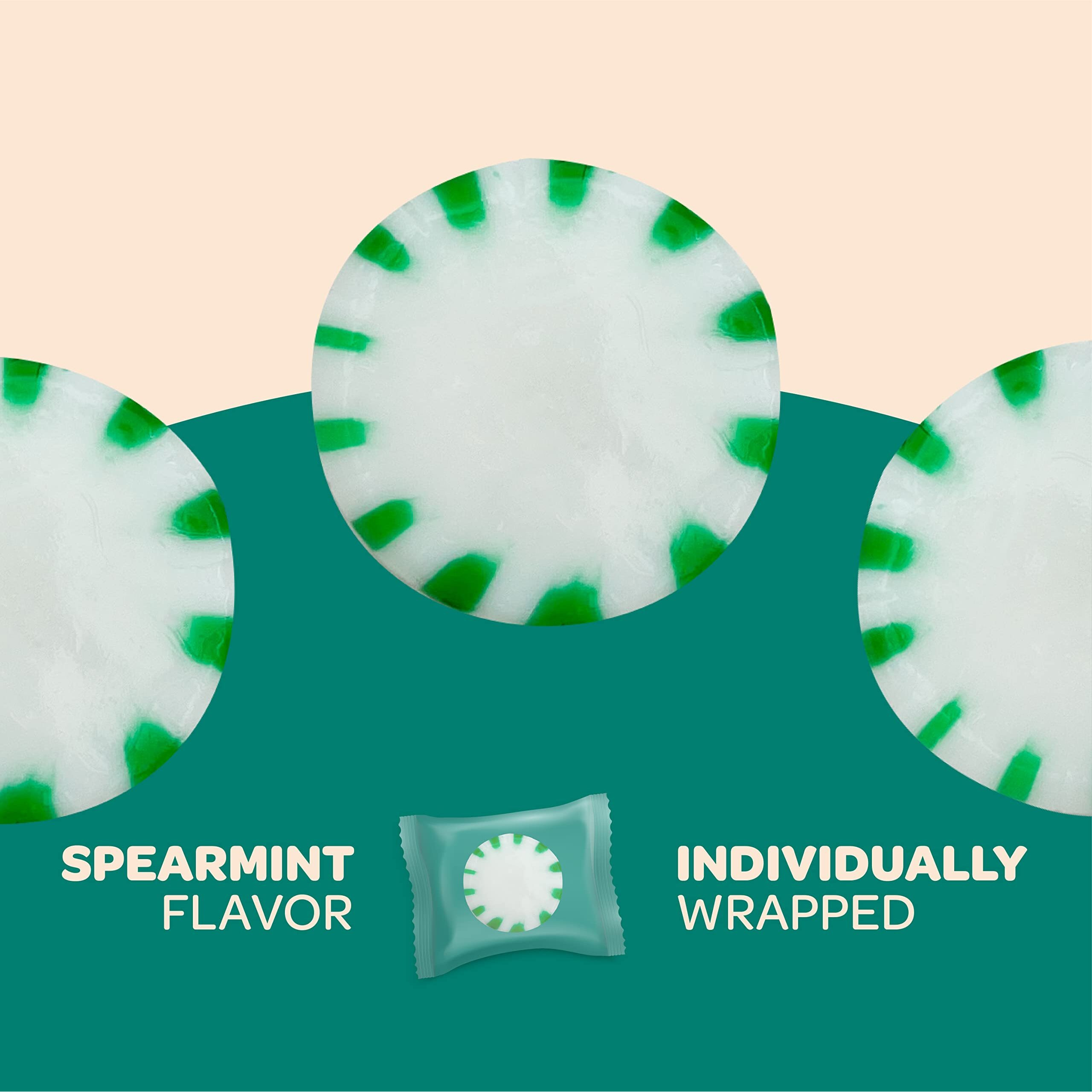 Sugar-Free Starlight Mints - Spearmint Hard Candy - 1-Pound Pack - Individually Wrapped