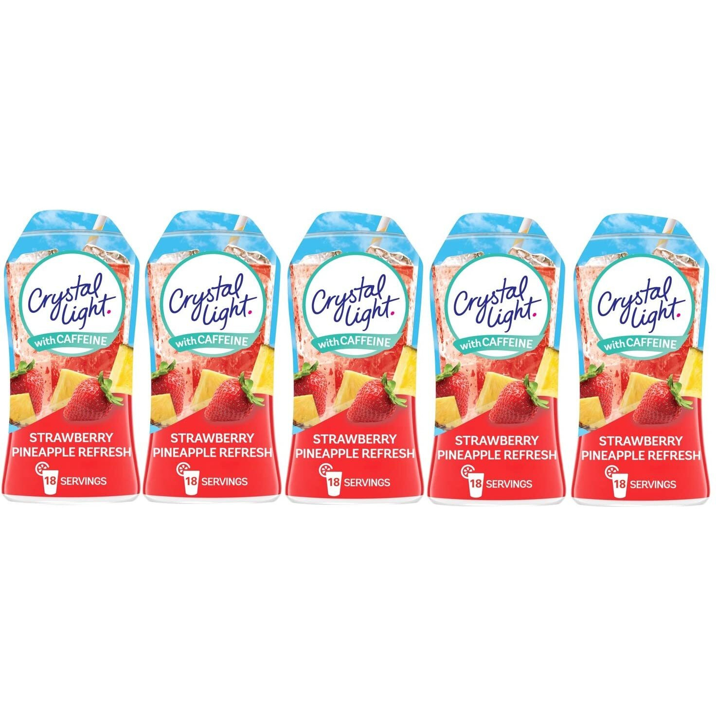 Crystal Light Liquid Water Enhancer Variety 5 Pack 1.62 Fl Oz Bottles (Strawberry Pineapple Refresh)