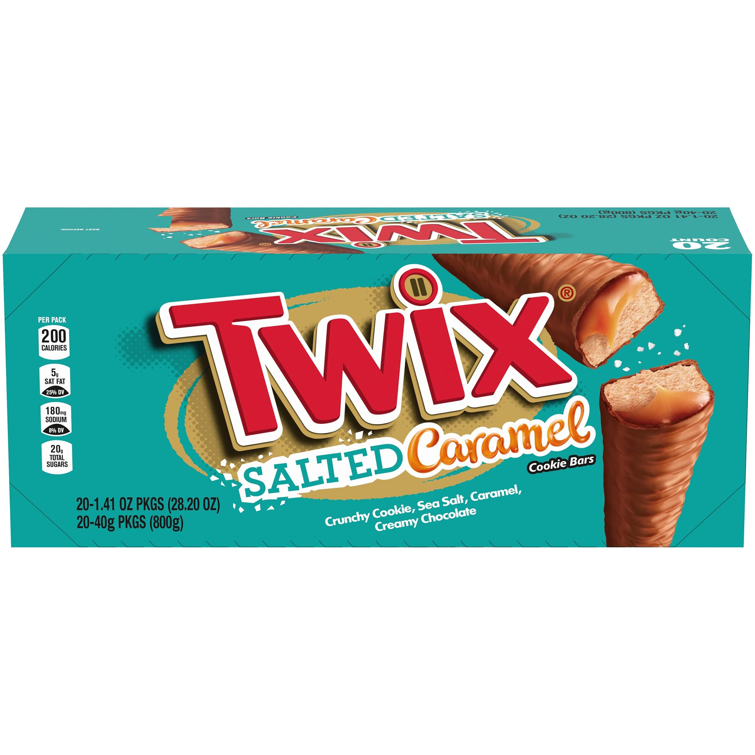 Twix Full Size Salted Caramel Chocolate Cookie Bars, 28.2Oz/20Ct