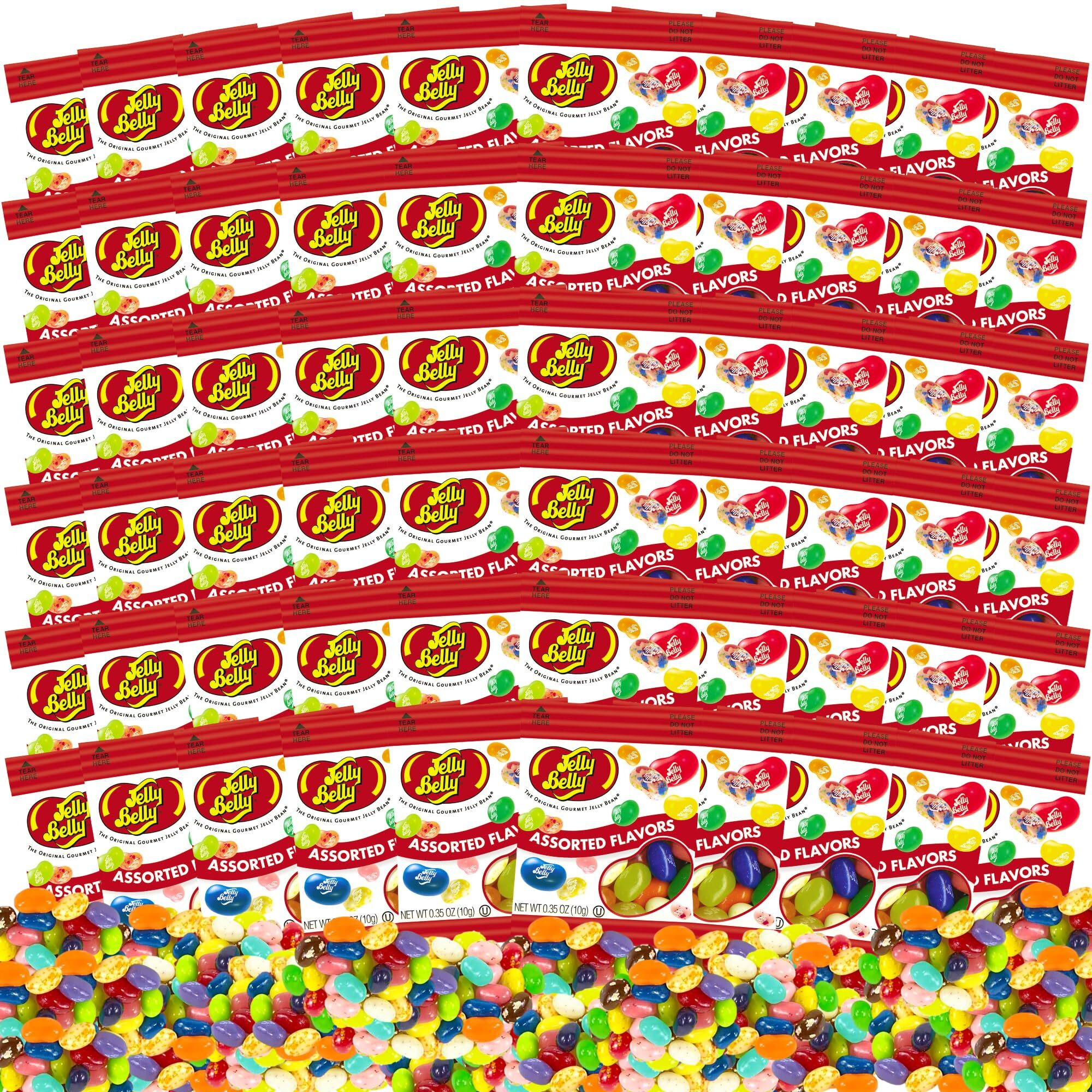 Jelly Belly Jelly Beans Individually Wrapped (60 Packs) + 5 Game Cards By Gaudum