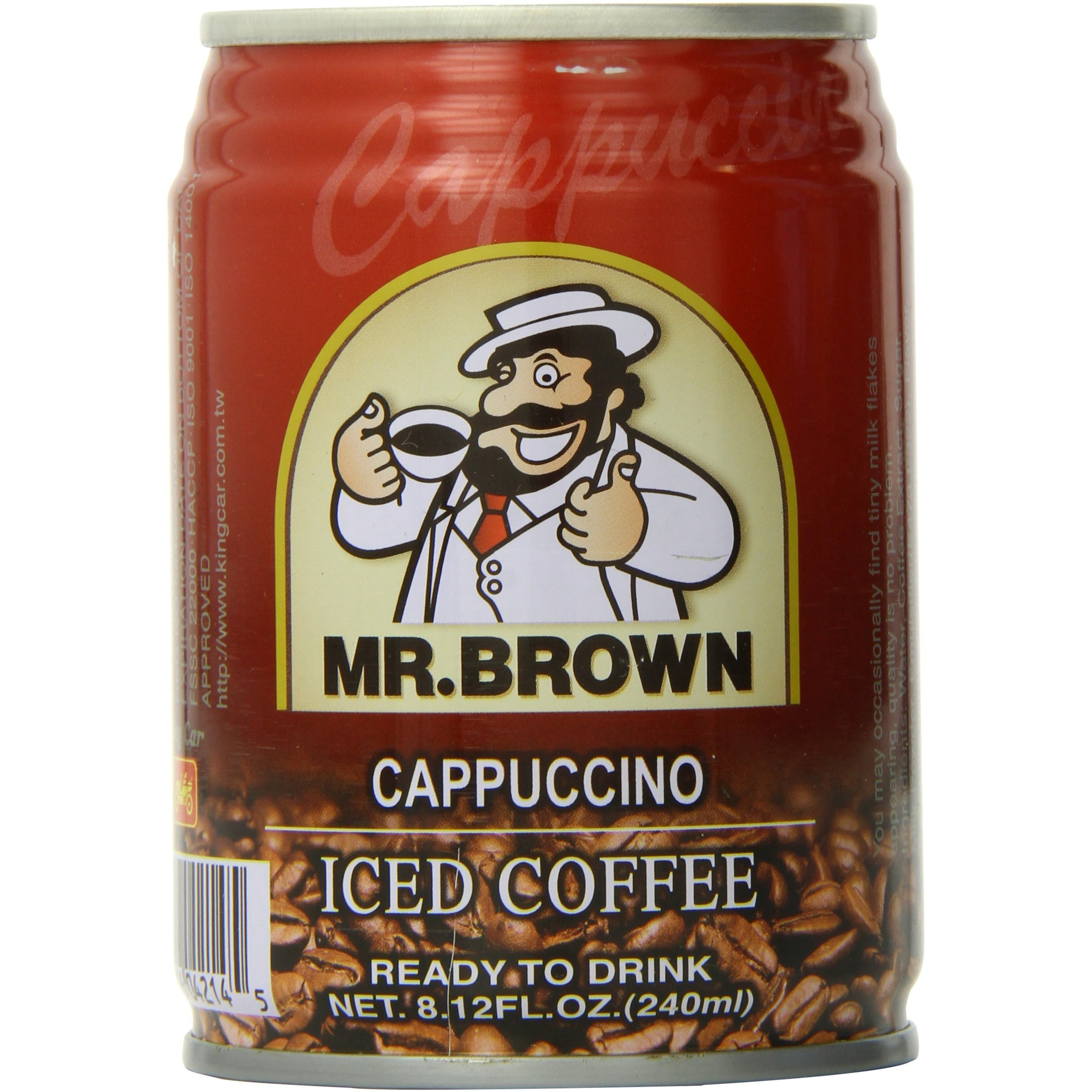 Mr. Brown Iced Coffee, Cappuccino, 8.12 Fl Oz (Pack Of 24)