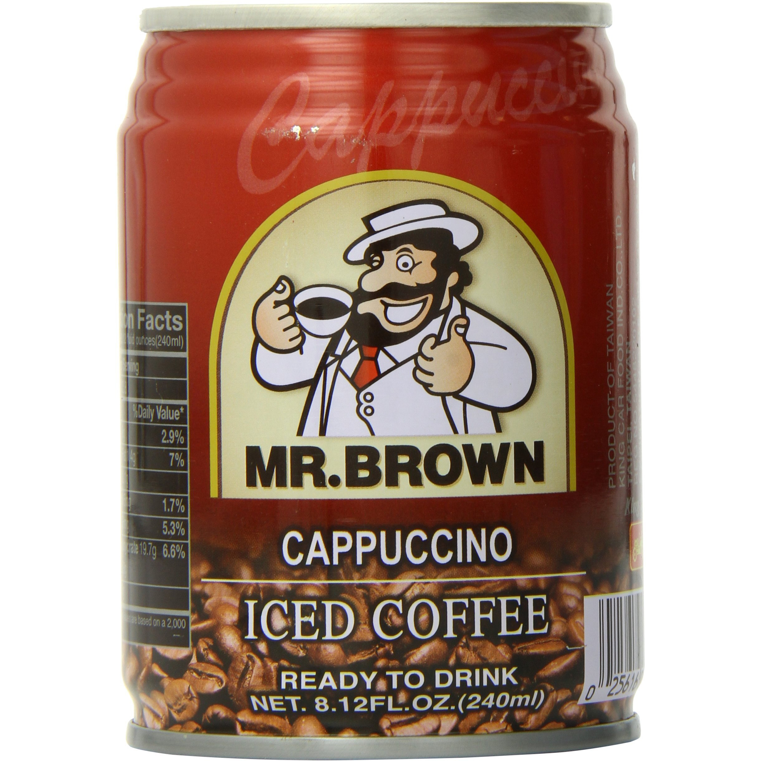 Mr. Brown Iced Coffee, Cappuccino, 8.12 Fl Oz (Pack Of 24)