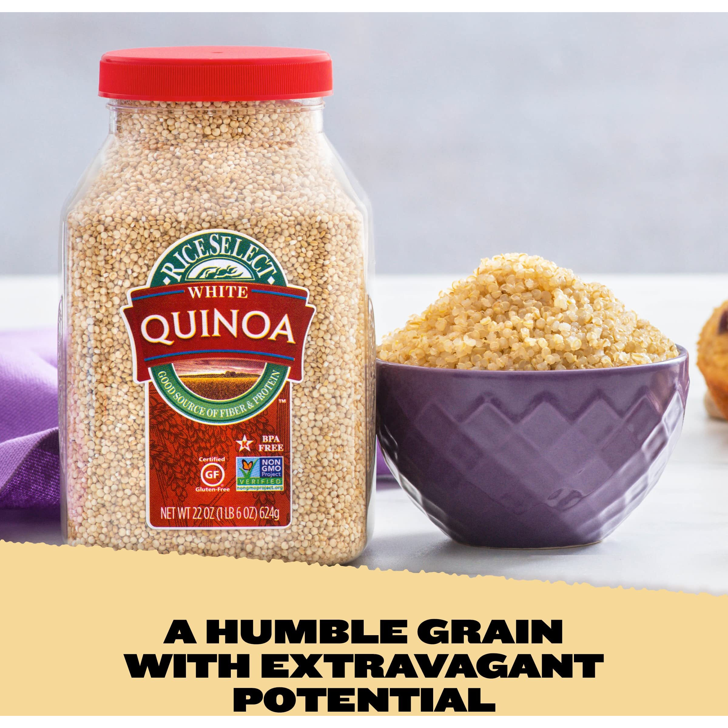 Riceselect White Quinoa, Premium Gluten-Free Seed, Star-K Kosher, And Non-Gmo Quinoa, 22-Ounce Jar