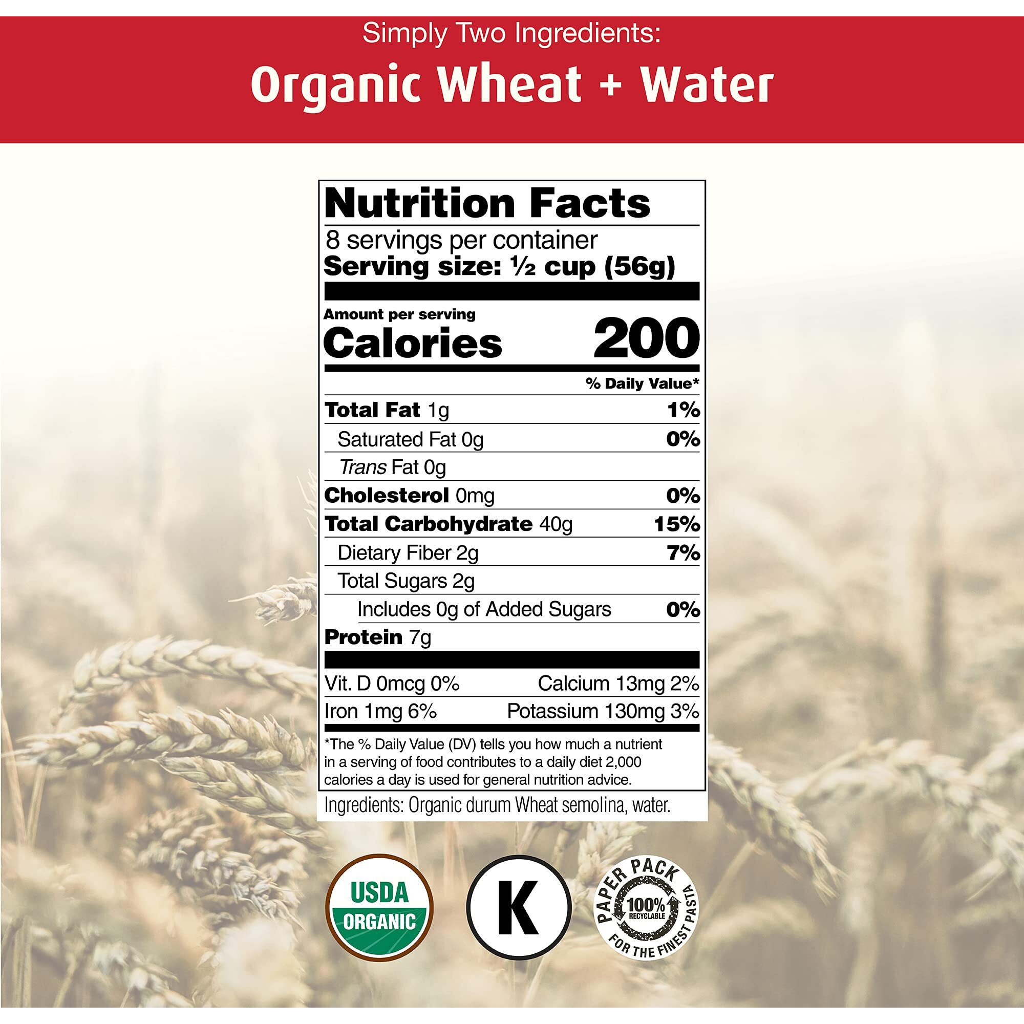 Organic Felicetti Ditalini Pasta Italian Non-Gmo 16Oz (454G) 2 Pack