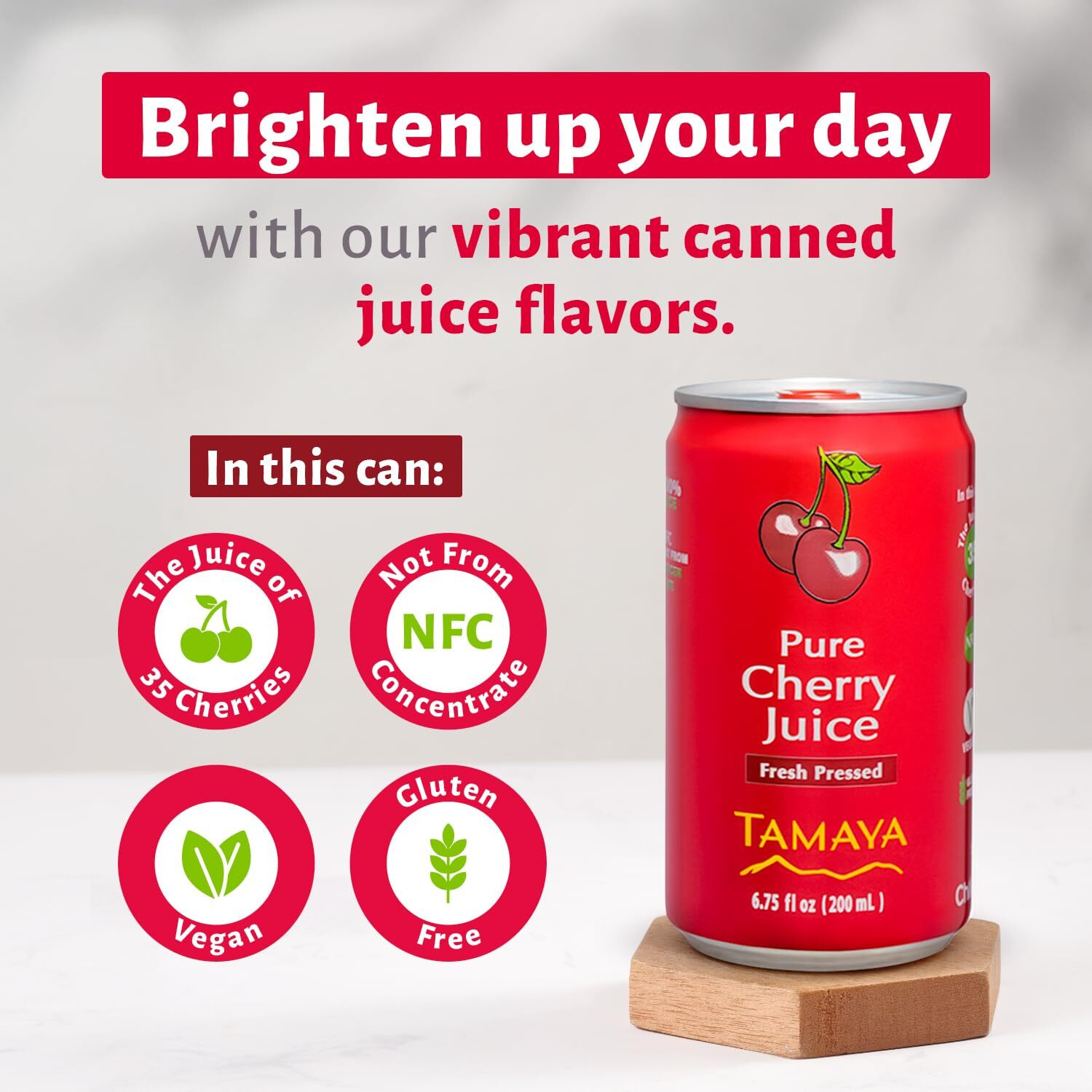 Tamaya 100% Pure Cherry Juice - Pure Pressed Juice With No Sugar Added - Delicious Refreshing Juice - No Gluten, Vegan Friendly - No Water Mix, Not From Concentrate 6.75 Fl Oz (Pack Of 12)
