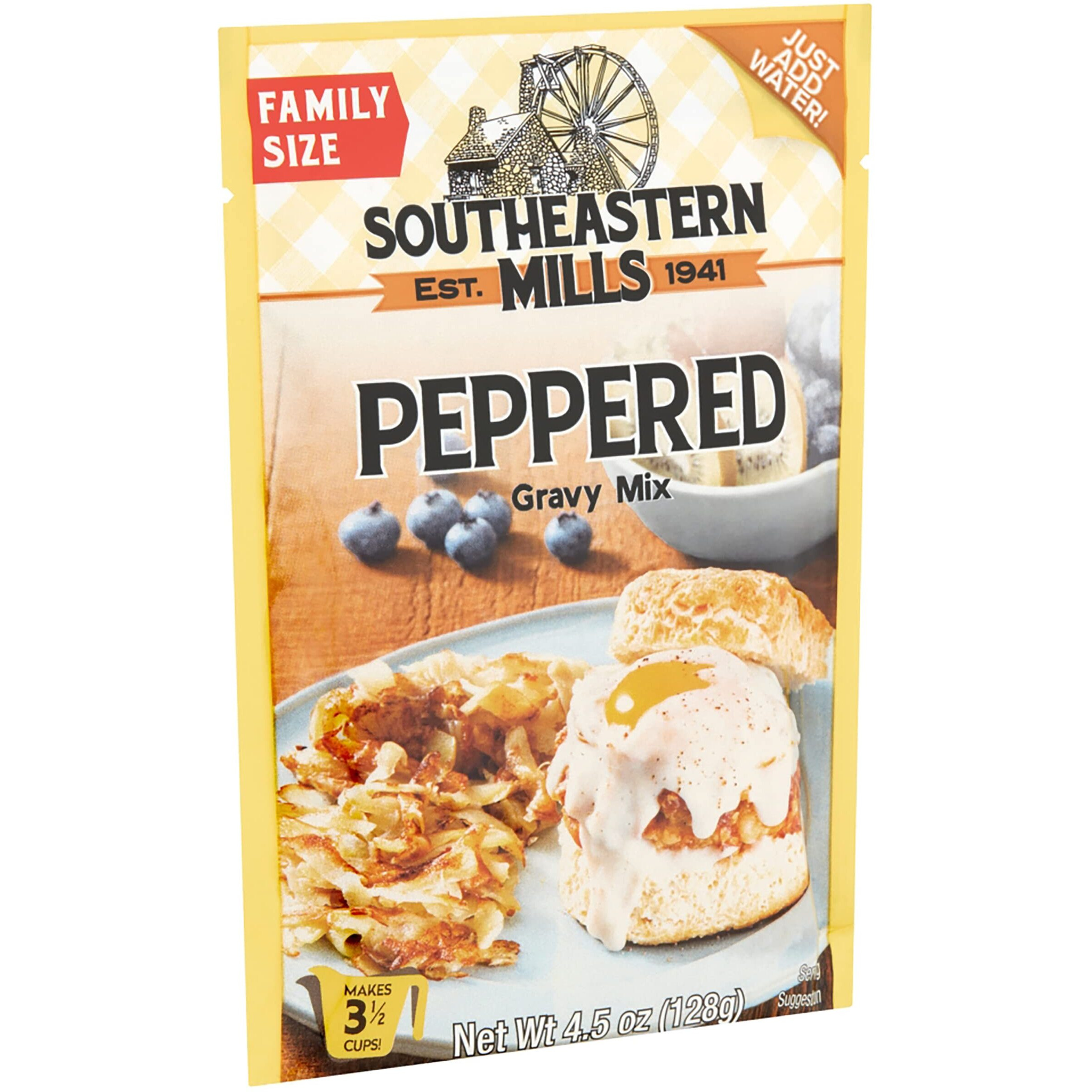 Southeastern Mills Gravy Mix Packet, Peppered Gravy Mix, Makes 3  Cups Of Gravy, Just Add Water, Family Size Packet, 4.5-Ounce Packet (Pack Of 24 Packets)