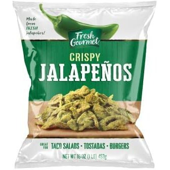 Fresh Gourmet Crispy Lightly Salted Jalapenos Crunchy Snack And Salad Topper, 16 Ounce (Pack Of 3)