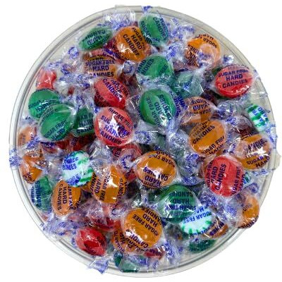 Sugar Free Assortment Hostess Deluxe Fruit Mix Hard Candies -1Lb Bag Individually Wrapped Keto And Diabetic Friendly Gourmet Nostalgic Flavored Hard Candy Discs (16Oz)