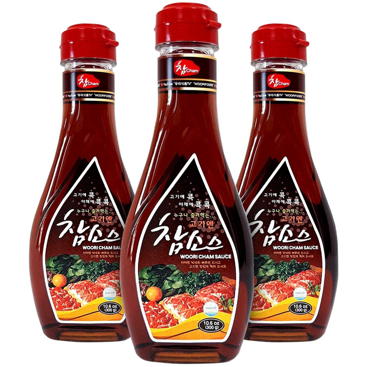 Woori Cham Sauce Korean Bbq Soy Sauce, 1 Steak Sauce In Korea, Magic Sauce For Korean Bbq, Kalbi, Bulgogi, And Pickles, (10.6Oz, 1) (3 Pack)